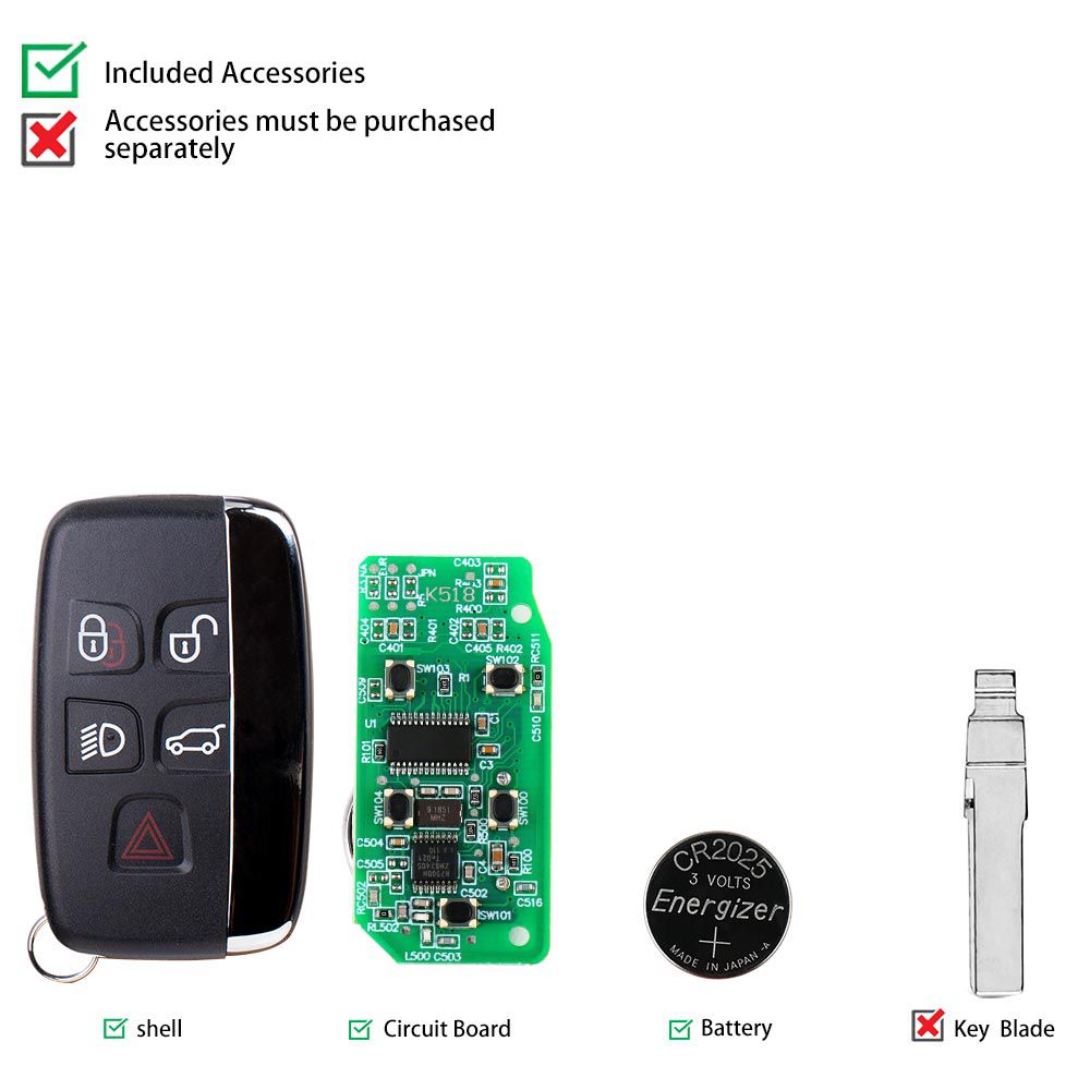 2015 - 2018 10 llaves inteligentes especiales para lonsdor Land Rover Jaguar 5 botones 315 MHz / 433 MHz DHL