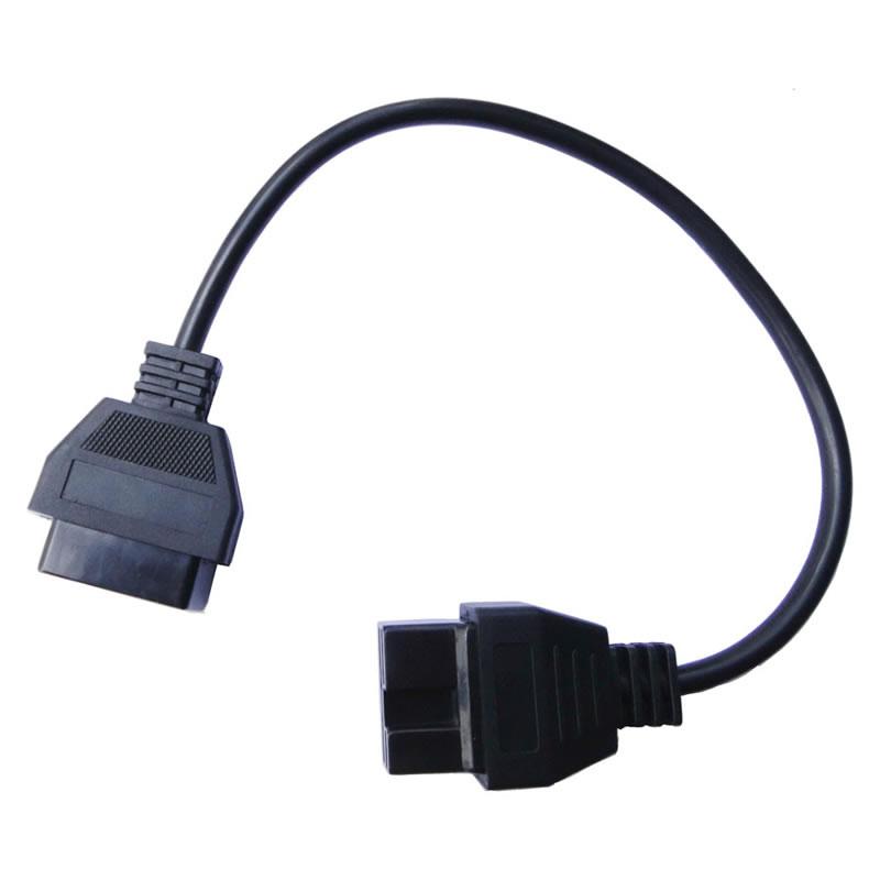 Conector obd2 de 12 Pines para herramientas de diagnóstico automotriz Mitsubishi - cabeza negra