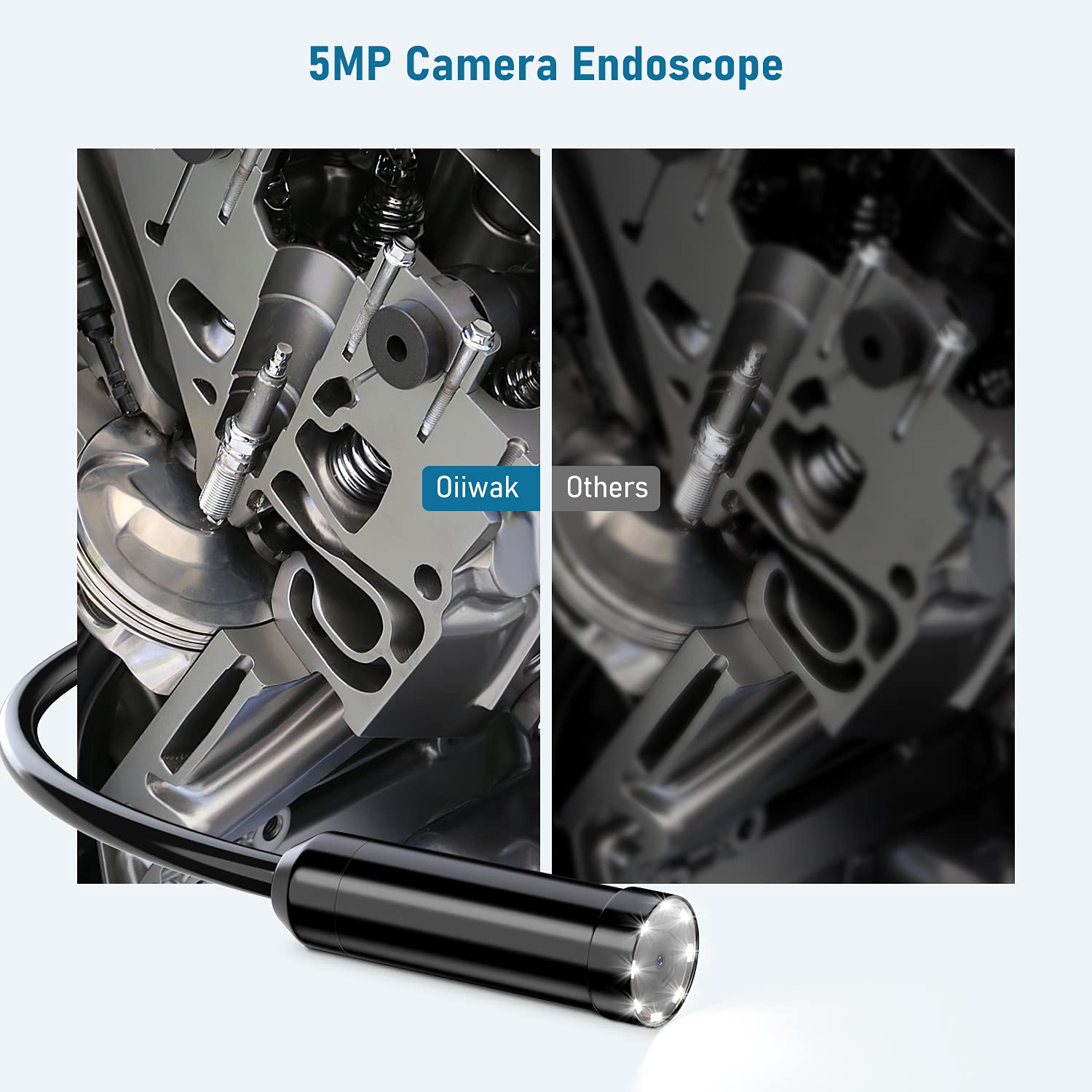 Cámara endoscópica de 14 mm endoscopio de enfoque automático 4.3 "ips 5MP inspecciona el endoscopio impermeable de la alcantarilla de la Cámara en forma de serpiente 32g
