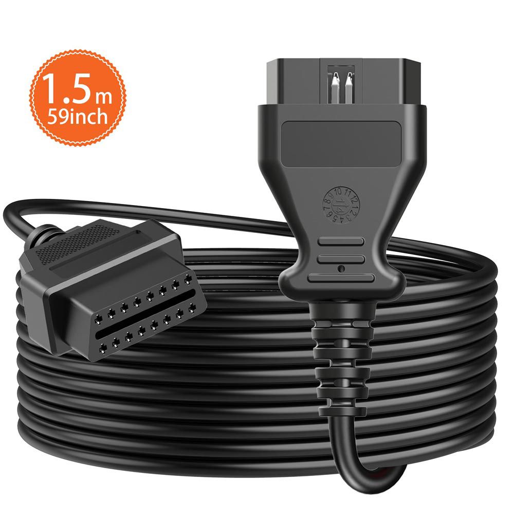 1,5 metros 16 Pin obd2 OBDII CABLE de extensión macho - hembra obd2 cable conector de diagnóstico a bordo