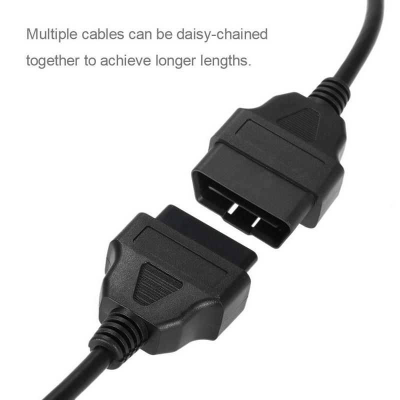 OBD-II OBD2 16pin Male to Female Diagnostic Extension Cable 3M