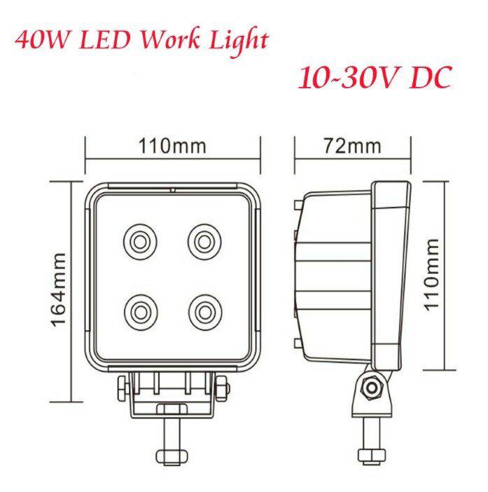 Luz de trabajo LED de 40w rinoceronte todoterreno Polaris truck 4x4 4wd jeep Spotlight