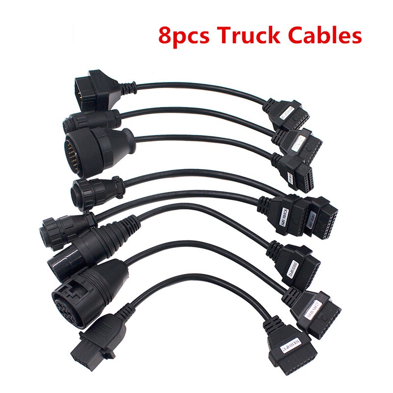 Ocho cables obd2 para el diagnóstico de camiones están disponibles para multiliag CDP + y ds150