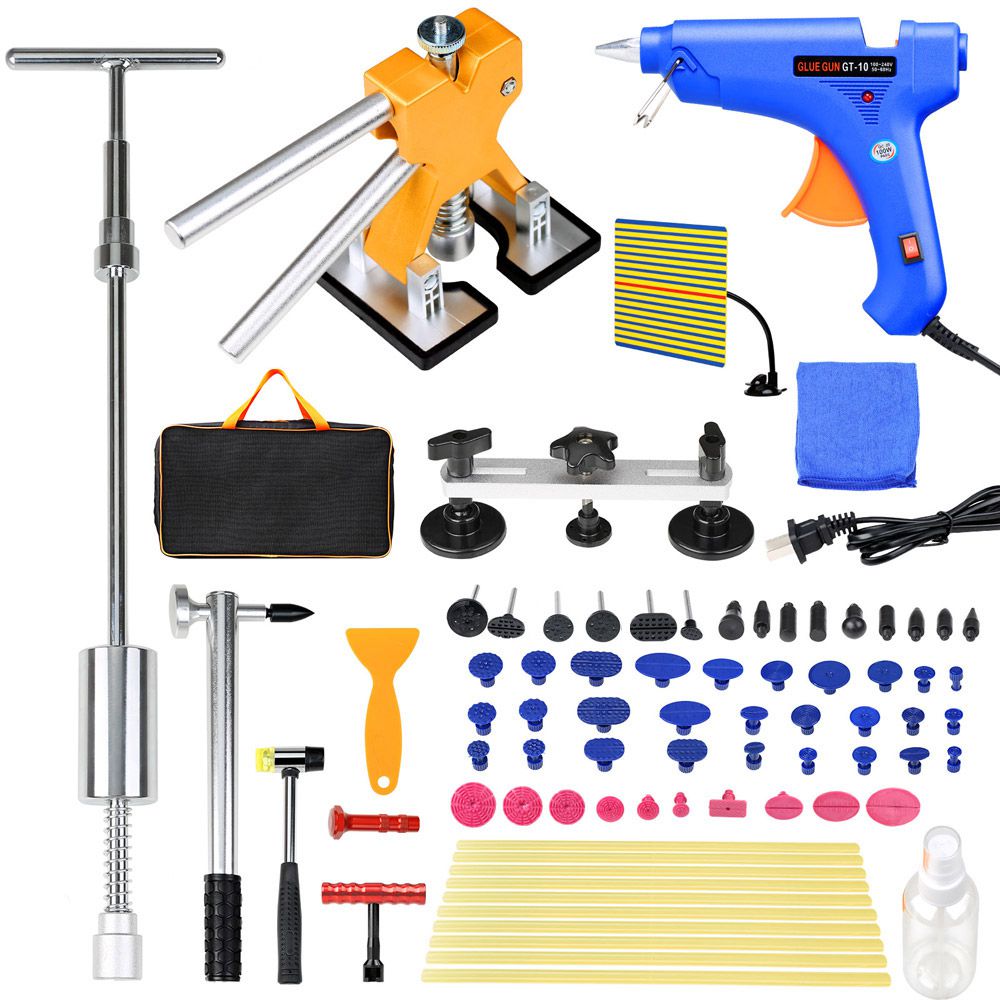 Kit de herramientas de elevación de abolladura PDR 81pcs granizo sin pintura para reparar la lengua del puller de martillo deslizante