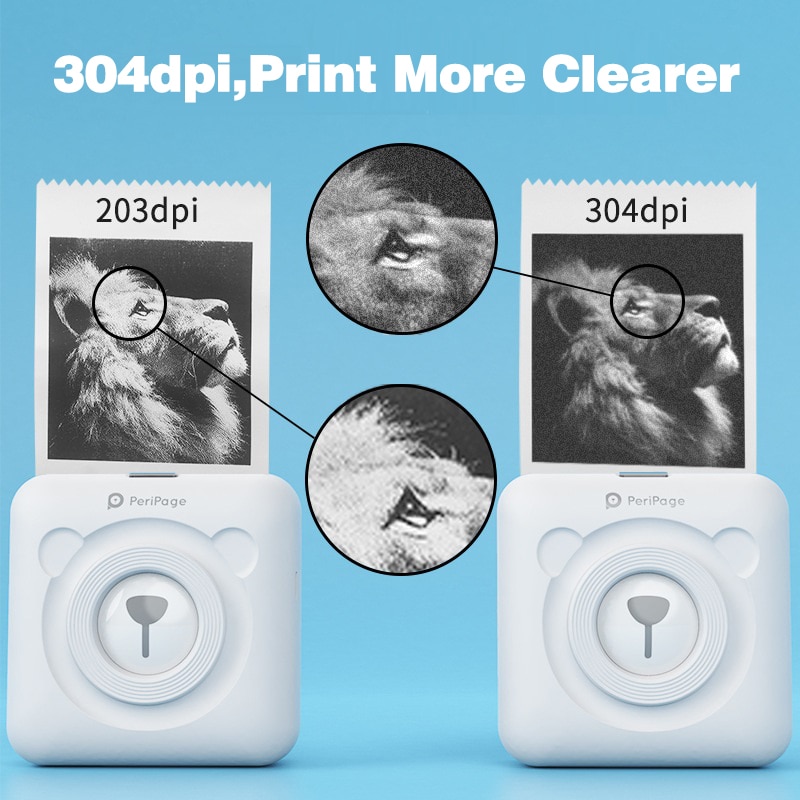 Mini Printer A6 304DPI 1 Peripage Handheld Thermal Photo Printer Portable Bluetooth Lable Printer Soft Case Protection Multifuntional