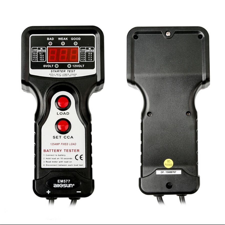 All-Sun EM577 Battery Tester 6V 12V CCA Digital Automotive Battery Analysis EM577 Charging