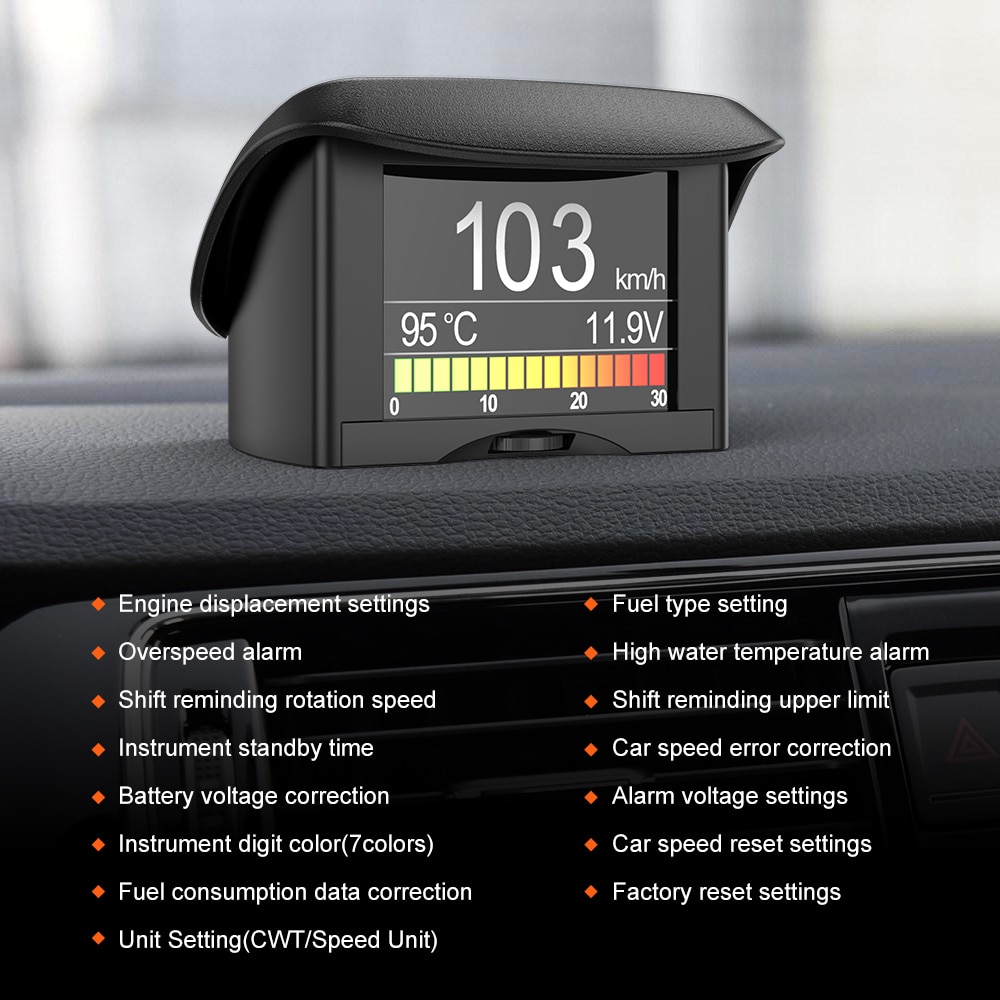 Ancel a202 computadora a bordo obd2 termómetro de consumo de combustible de velocidad digital para automóviles obd2 herramienta de escaneo