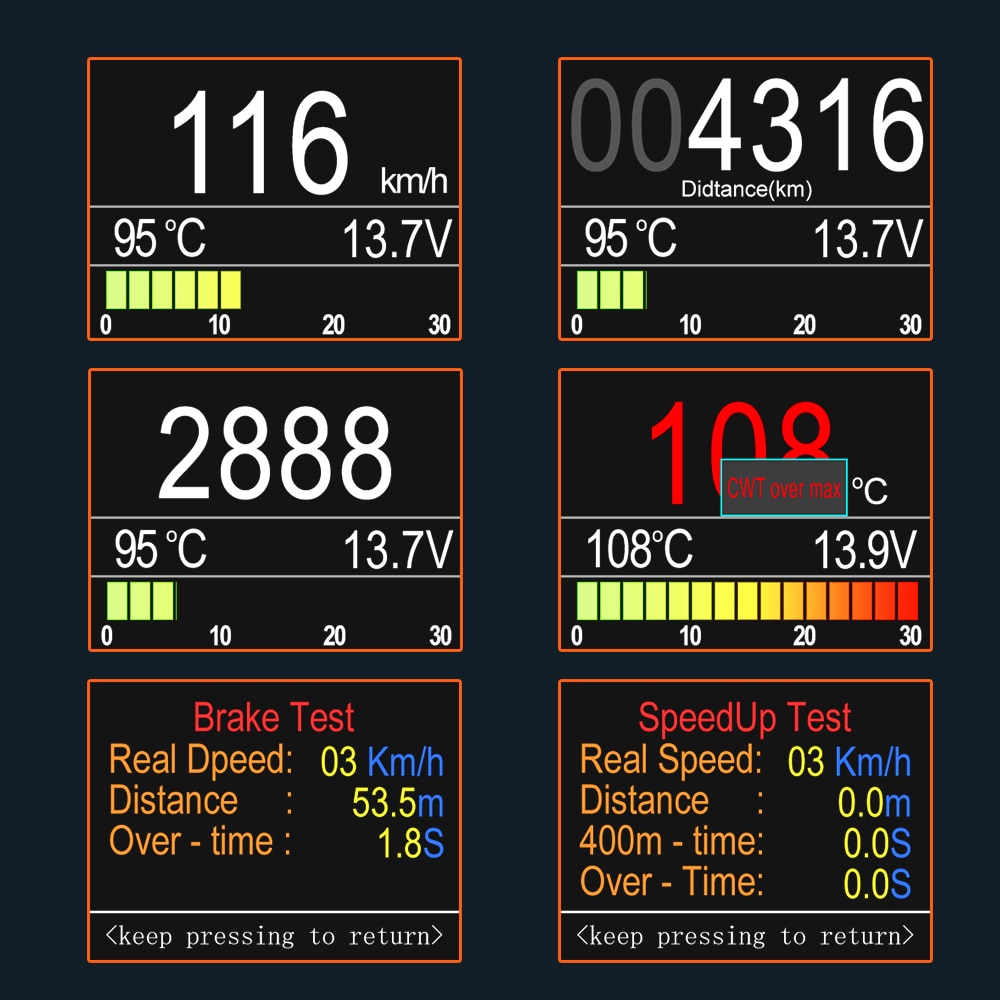 ANCEL A202 Automotive On-board Computer OBD2 Car Digital  Speed Fuel Consumption Temperature Gauge OBD2 Scanner Tools