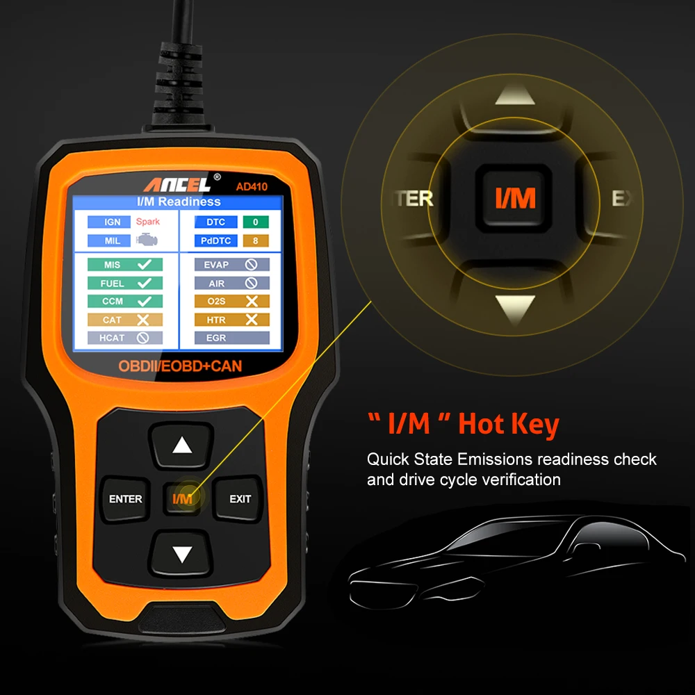 Ancel AD410 OBD2 스캐너 자동차 진단 도구 ODB2 부호 독자는 오류 부호를 다 언어 엔진 OBD 2 스캐너를 삭제합니다