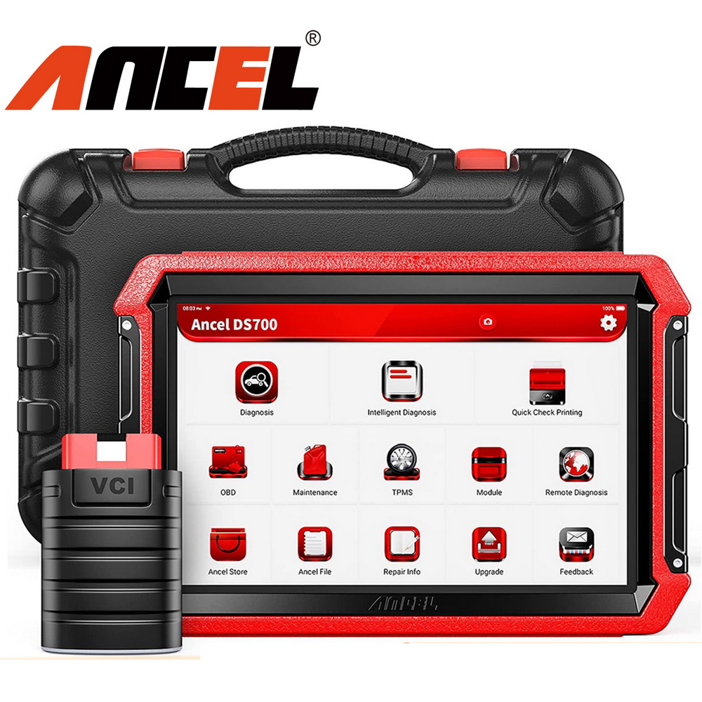 Herramienta de diagnóstico Ancel ds700 obd2 control bidireccional profesional de todo el sistema AF ajuste inyectores DPF tpms escáneres automotrices