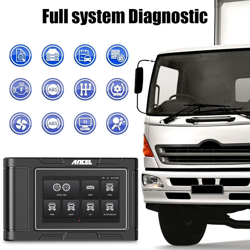 Ancel HD3200 24v escáner de diagnóstico de camiones diésel pesados restablece el aceite reciclado DPF de todo el sistema del automóvil para Fuso Hino Hyundai