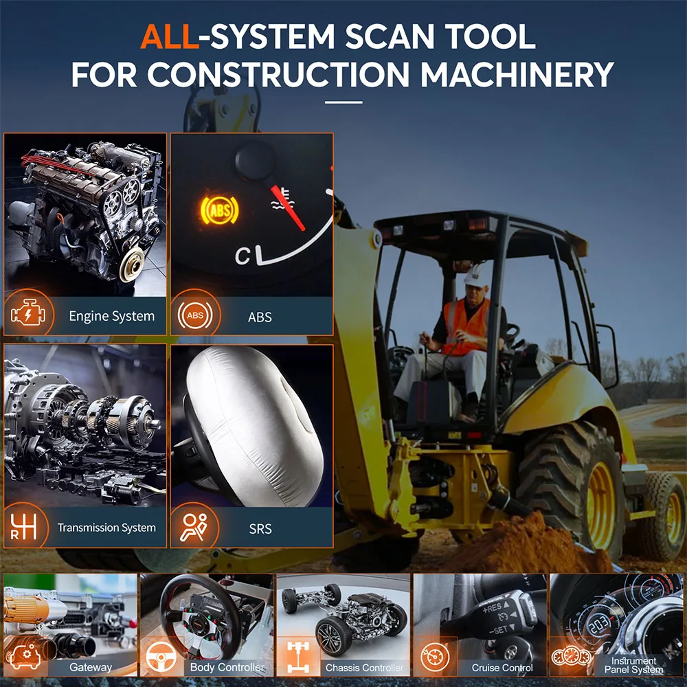 Caterpillar/Komatsu/Volvo를 위한 ANCEL HD3600 건설 기계 검사 도구 D-P-F 가득 차있는 체계 트럭 스캐너 도구