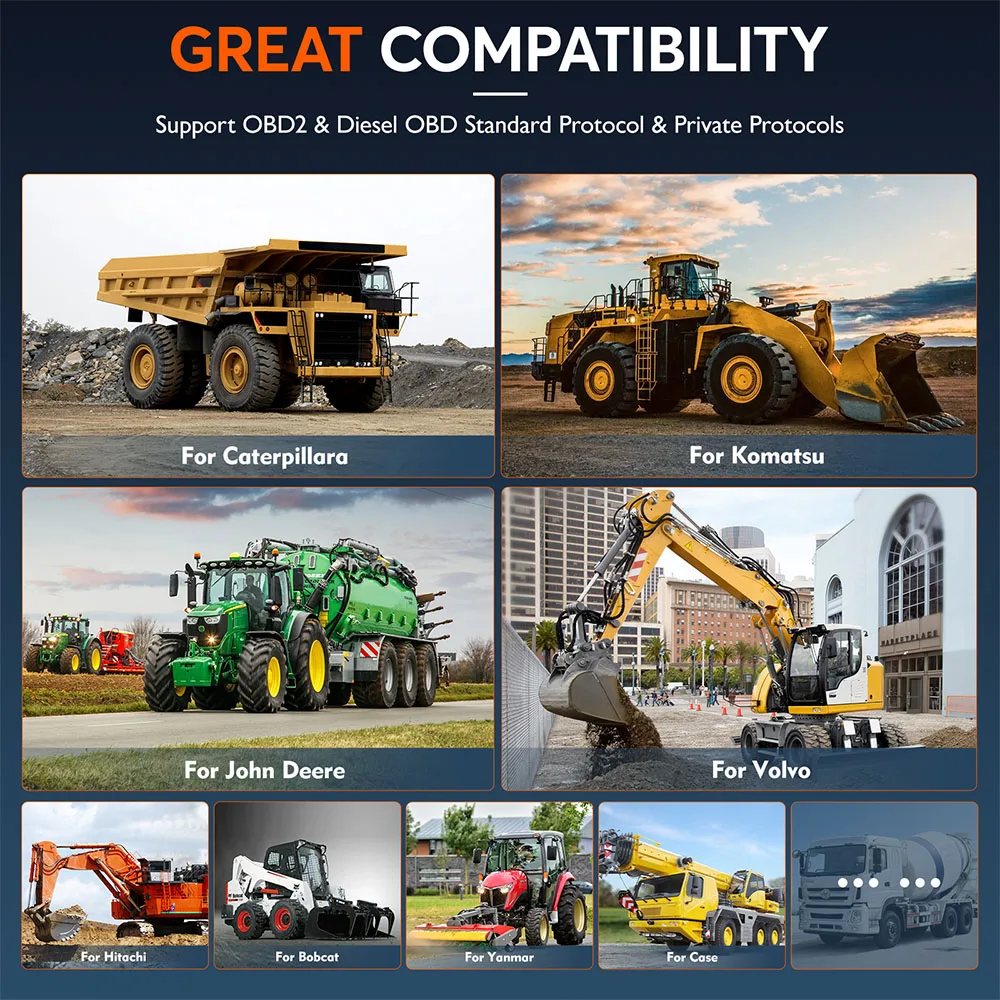 Caterpillar/Komatsu/Volvo를 위한 ANCEL HD3600 건설 기계 검사 도구 D-P-F 가득 차있는 체계 트럭 스캐너 도구