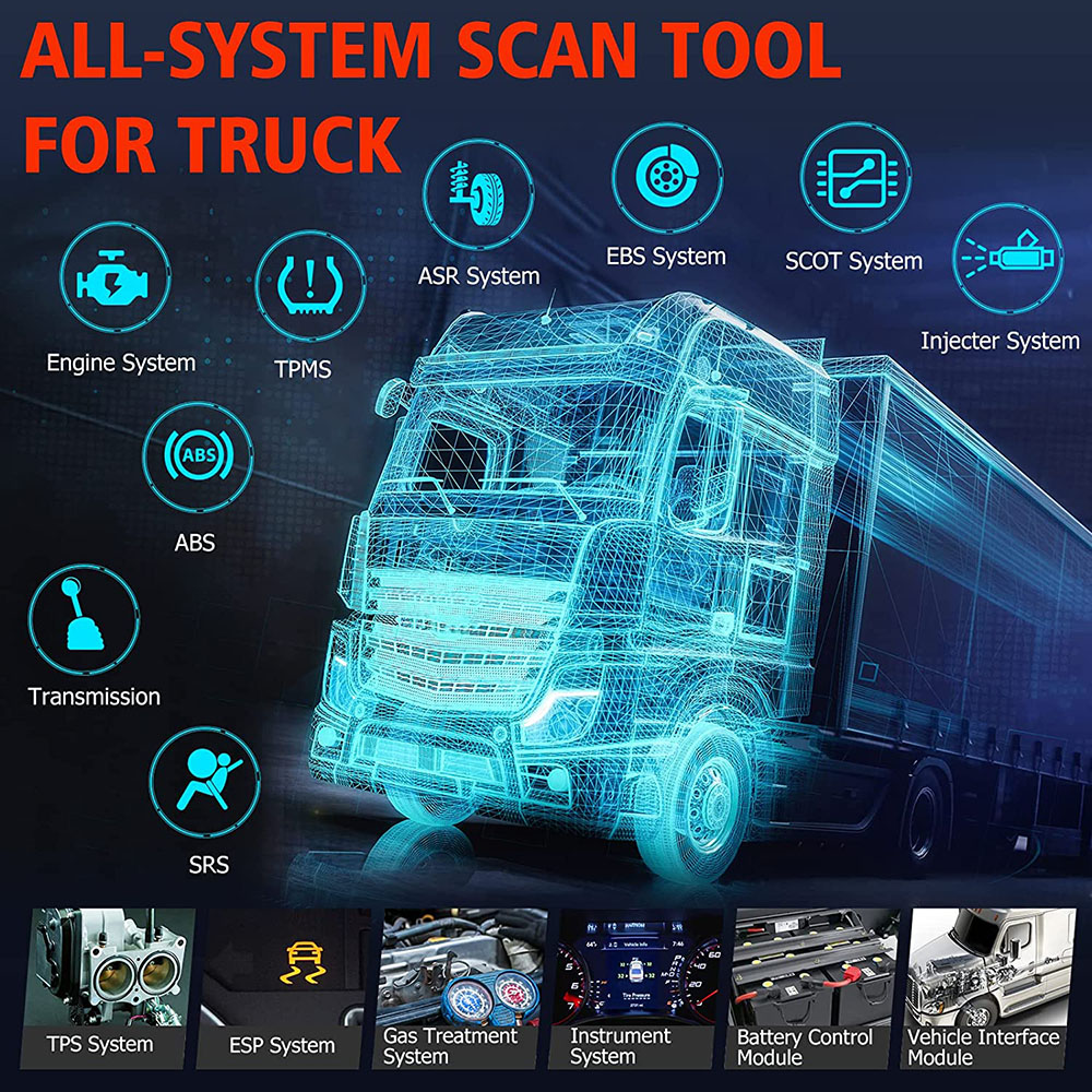 Ancel hd601 obd2 escáneres de camiones pesados todos los lectores de Código del sistema 6 / 9 / 16 Pins OBD 2 herramientas de diagnóstico de escáneres diesel actualizadas de forma gratuita