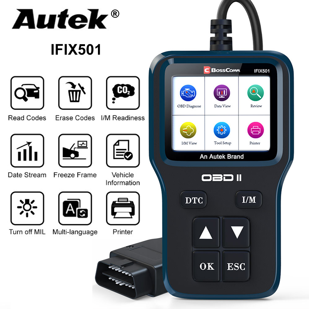 Autoek ifix501 obd2 lector de código profesional de escáneres automotrices analizador de motores herramientas automotrices de diagnóstico OBD 2 herramientas automotrices de diagnóstico