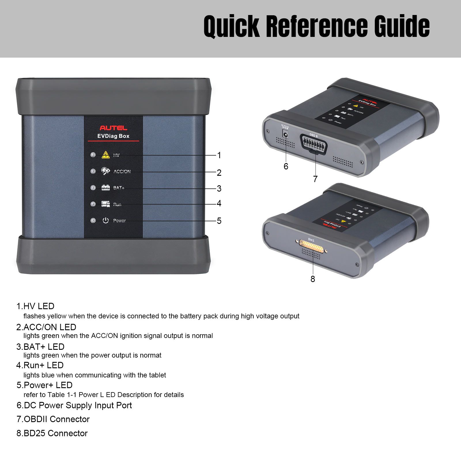 Kit de actualización de diagnóstico Autel EV evdiag Box y Adapter para diagnóstico de batería con compatibilidad​​​​​​​Serie autoel ultra