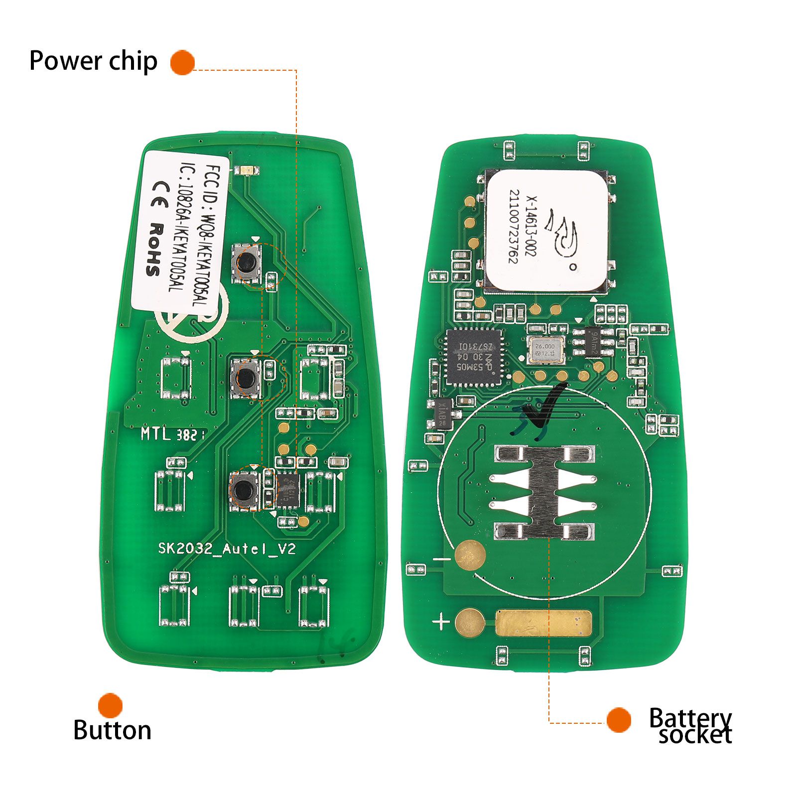 Autel ikeyat003al 3 botones clave inteligente universal independiente 5 piezas / lote