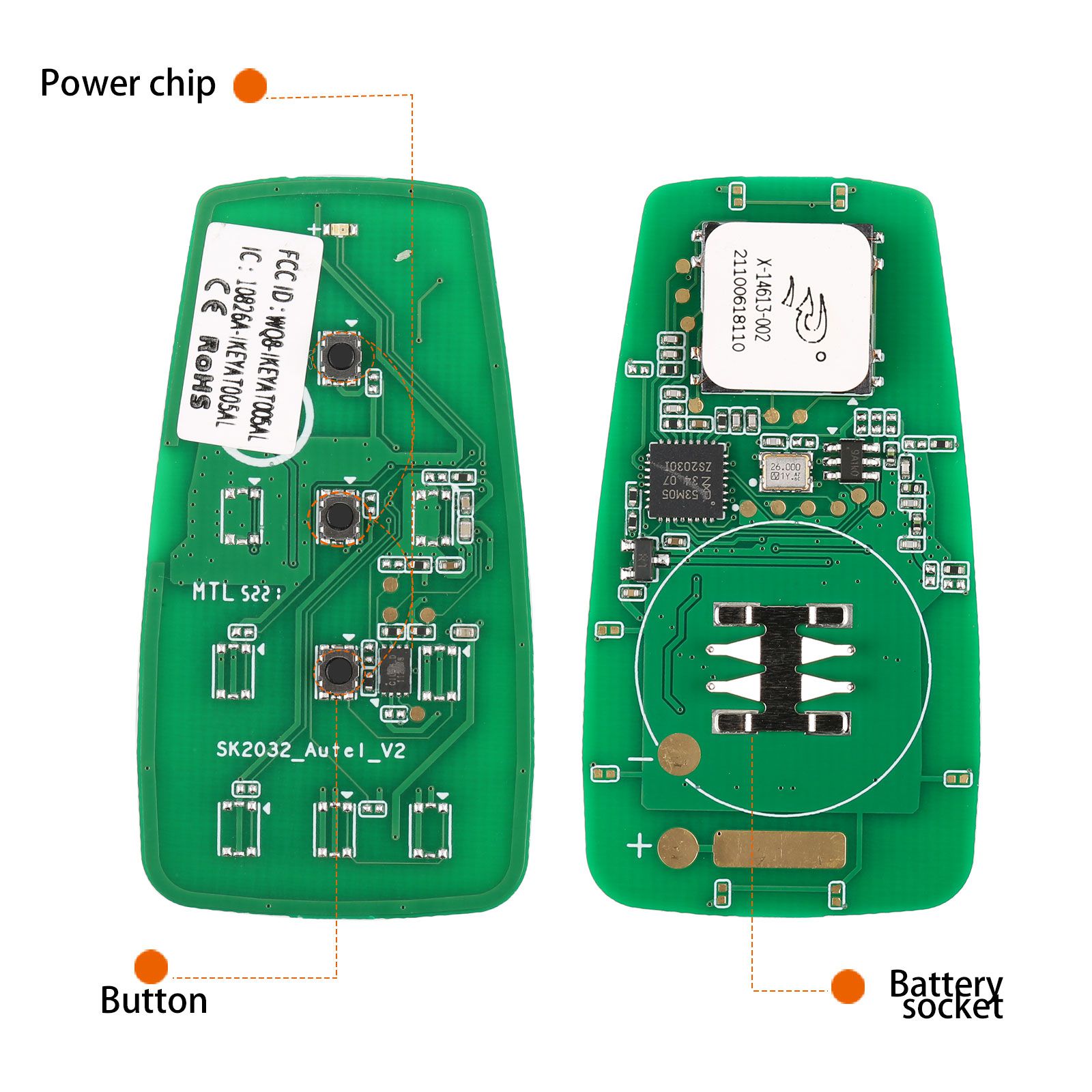 Autel ikeyat003bl 3 botones clave inteligente universal independiente 5 piezas / lote