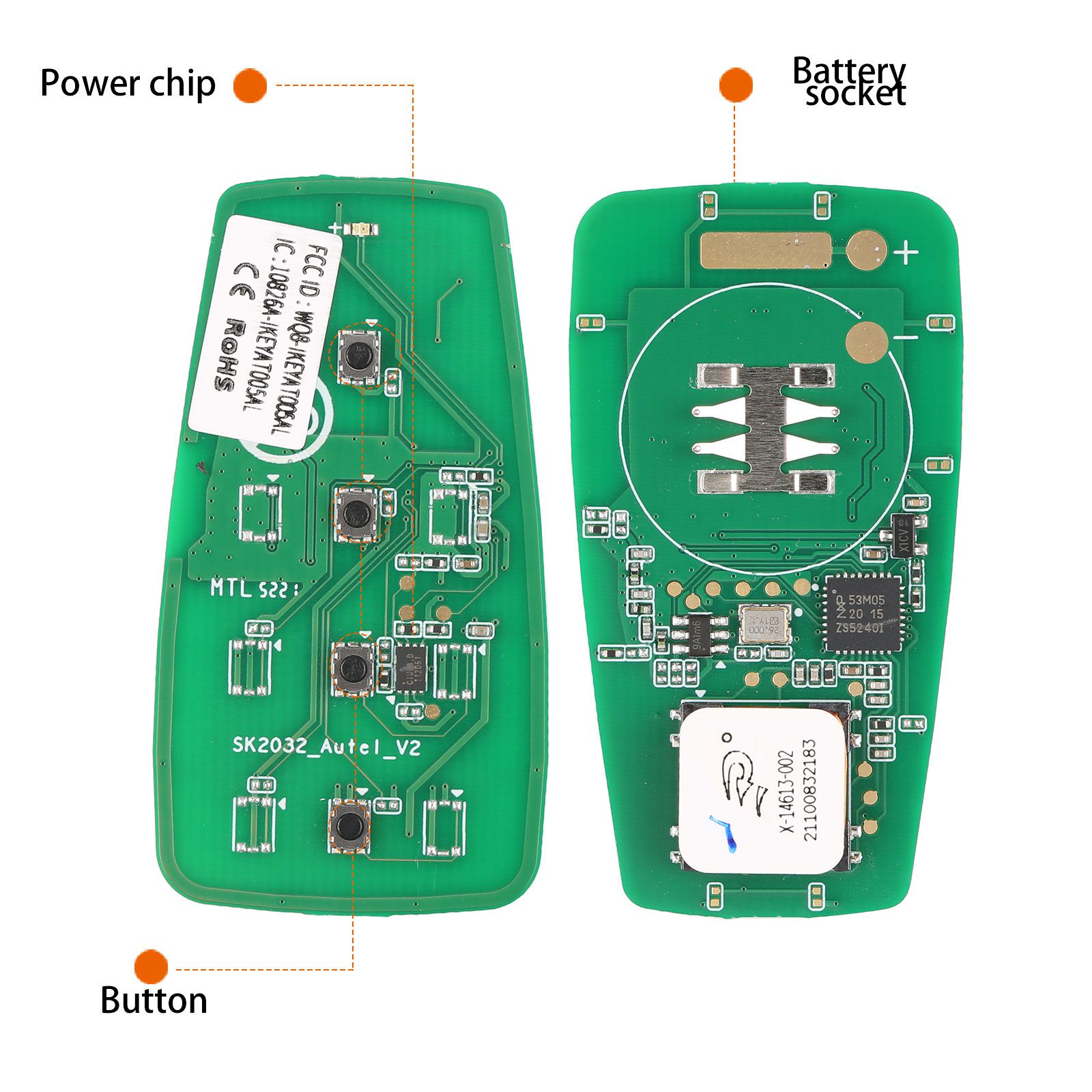 Autel ikeyat004bl 4 botones clave inteligente universal independiente 5 piezas / lote