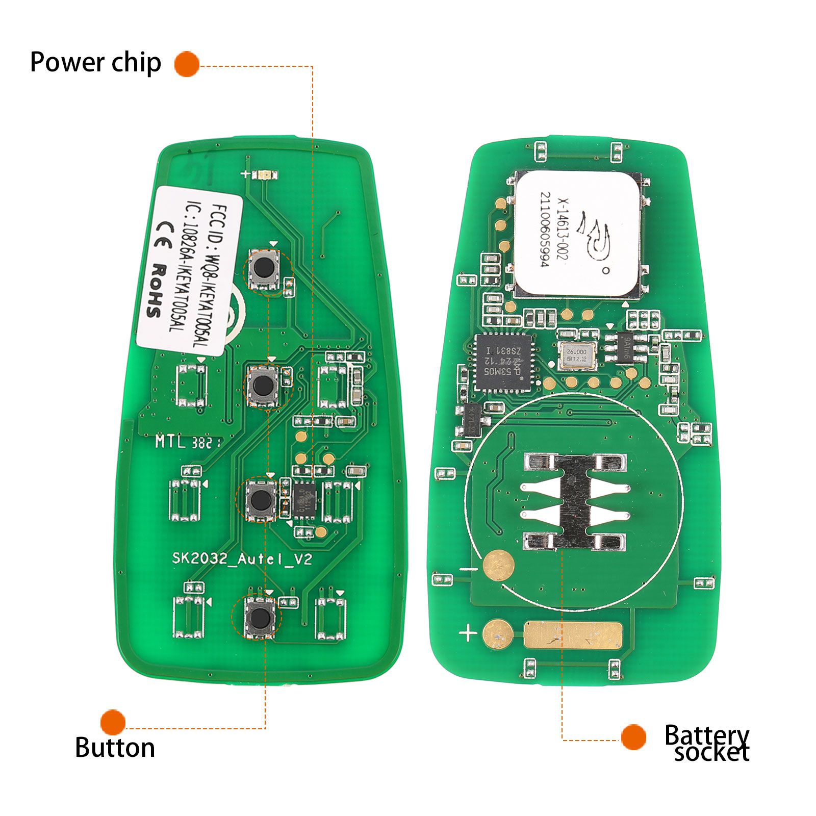 Autel ikeyat004cl4 botones clave inteligente universal independiente 5 piezas / lote