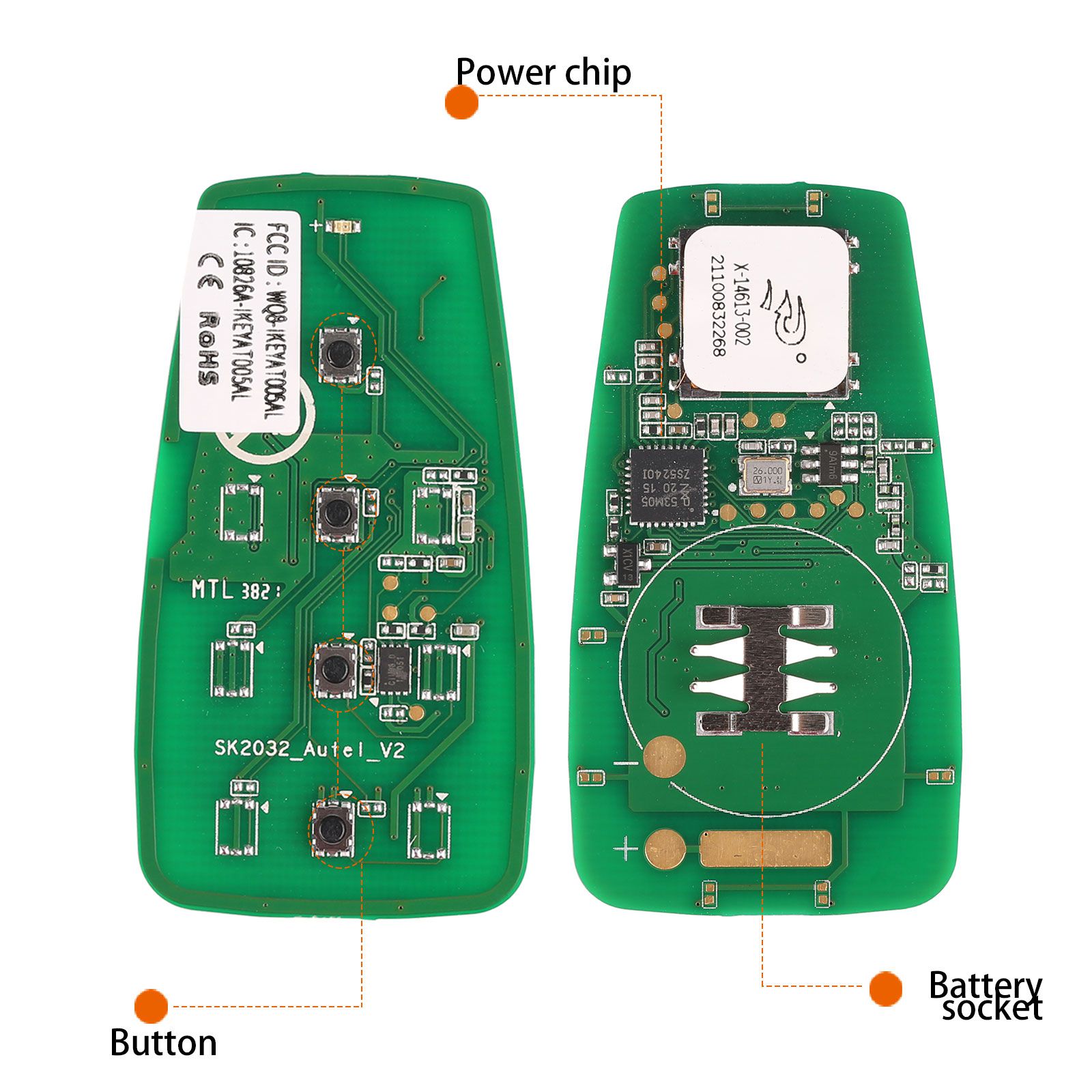 Autel ikeyat004dl 4 botones clave inteligente universal independiente 5 / lote