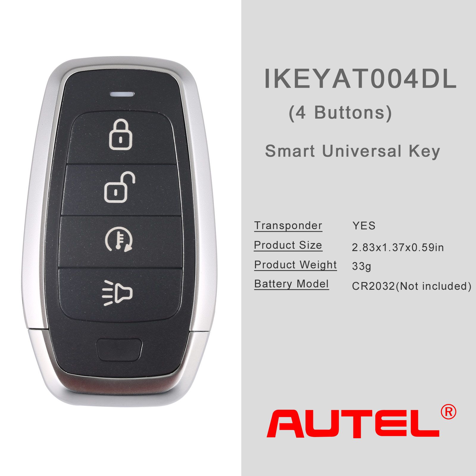Autel ikeyat004dl 4 botones clave inteligente universal independiente 5 / lote
