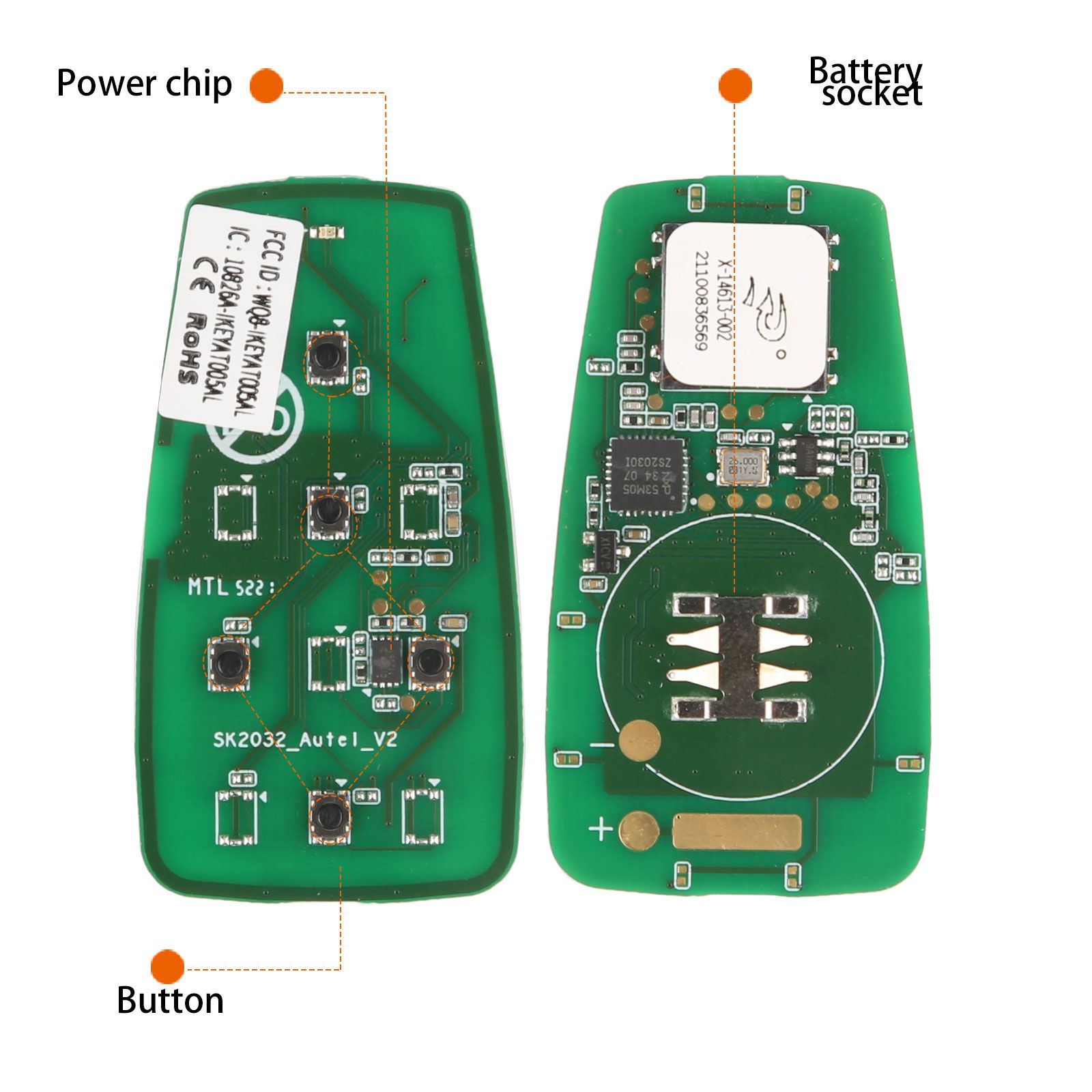 Autel ikeyat005al 5 botones clave inteligente universal independiente 5 piezas / lote