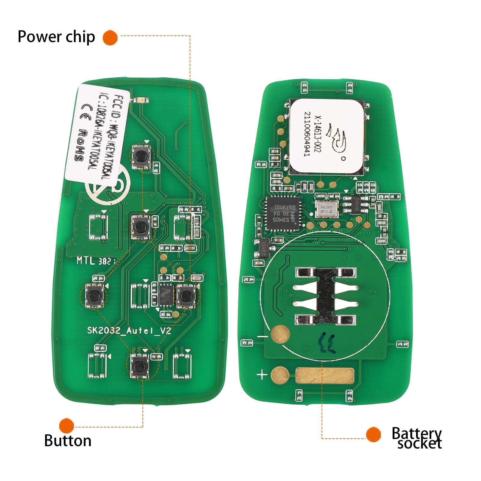 Autel ikeyat005bl 5 botones clave inteligente universal independiente 5 piezas / lote