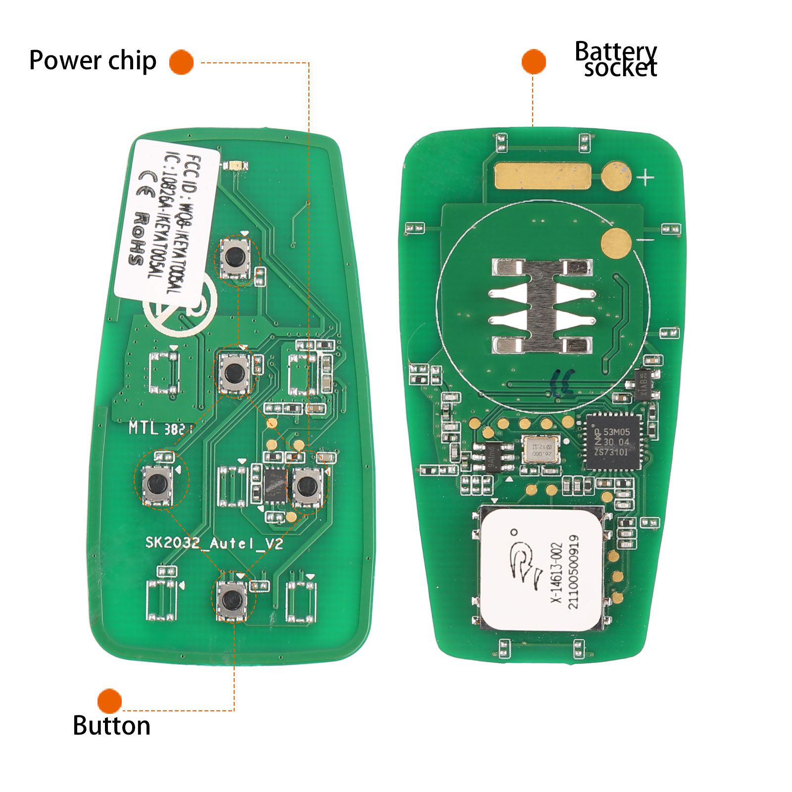 Autel ikeyat005cl5 botones clave inteligente universal independiente 5 piezas / lote