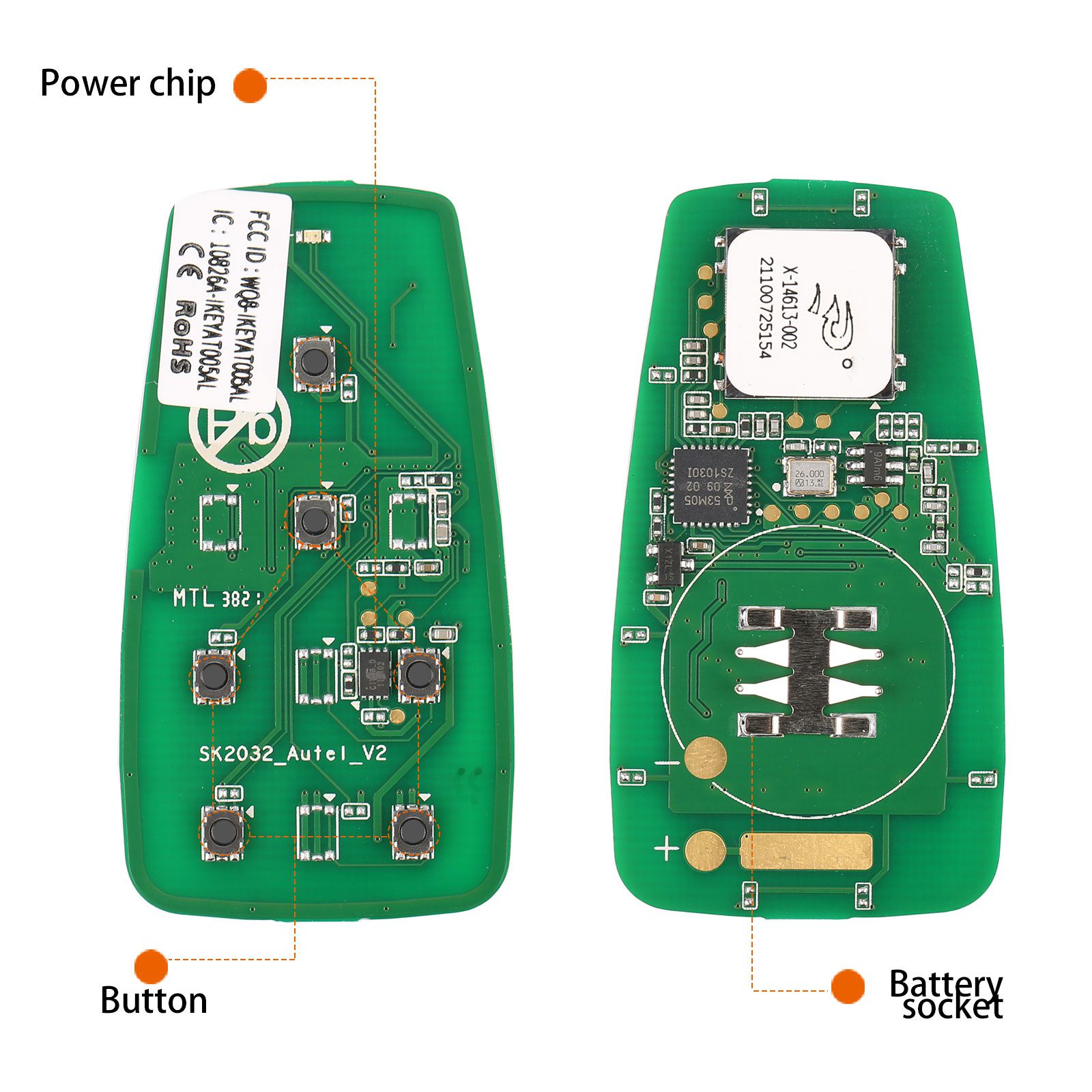 Autel ikeyat006bl 6 botones clave inteligente universal independiente 5 piezas / lote