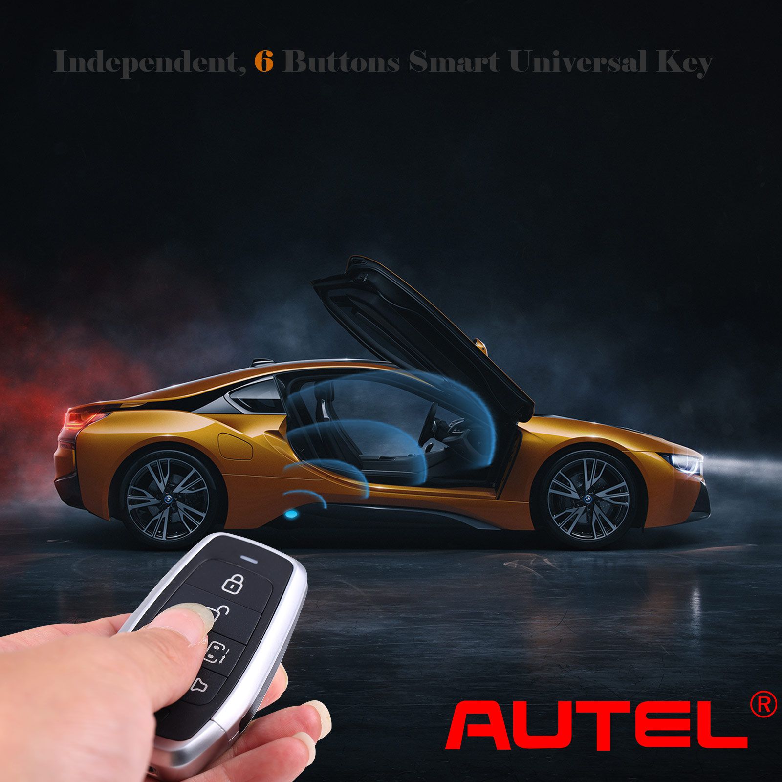 Autel ikeyat006bl 6 botones clave inteligente universal independiente 5 piezas / lote