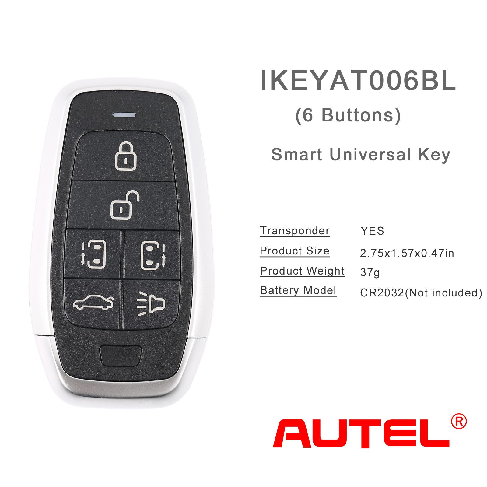 Autel ikeyat006bl 6 botones clave inteligente universal independiente 5 piezas / lote