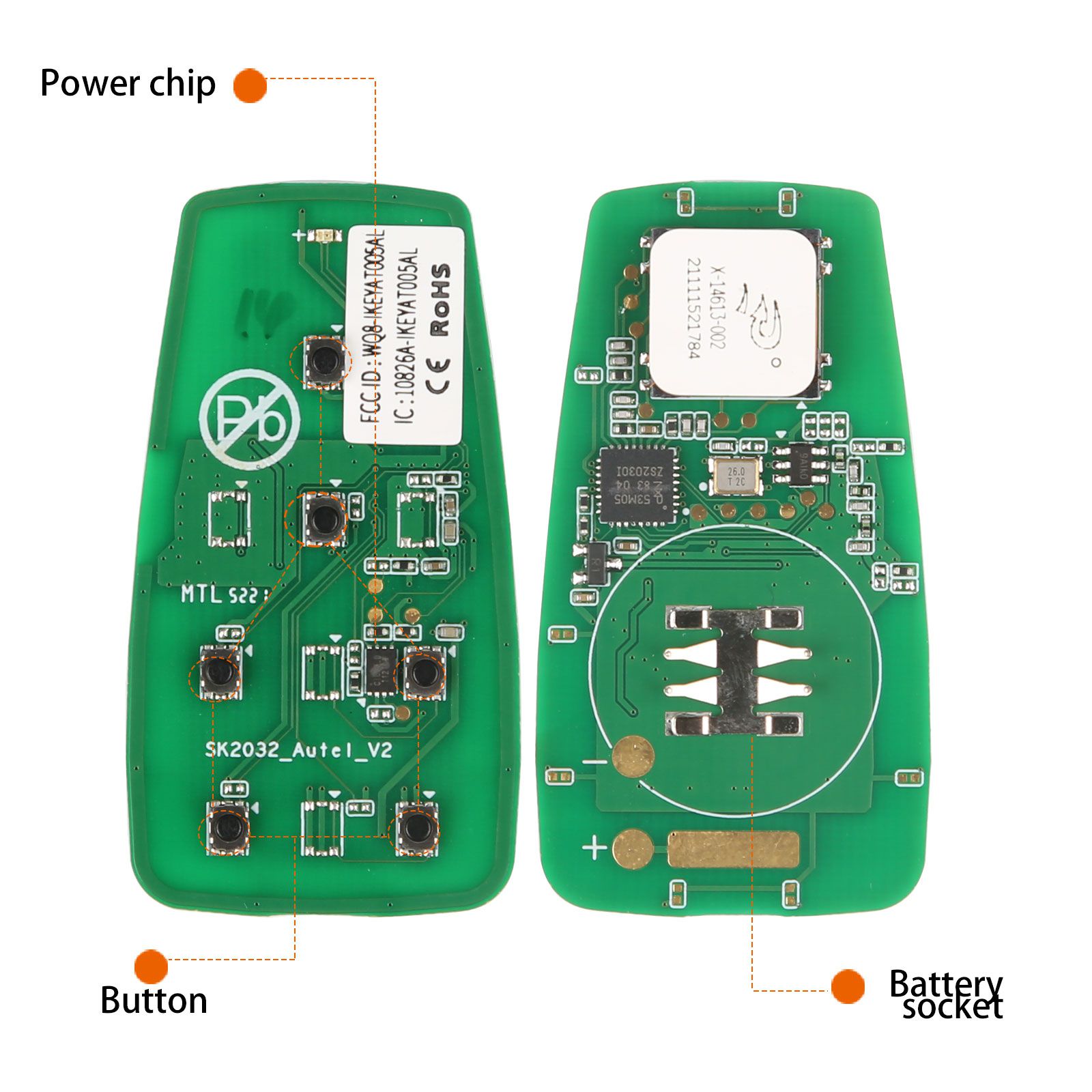 Autel ikeyat006el 6 botones clave inteligente universal independiente 5 piezas / lote