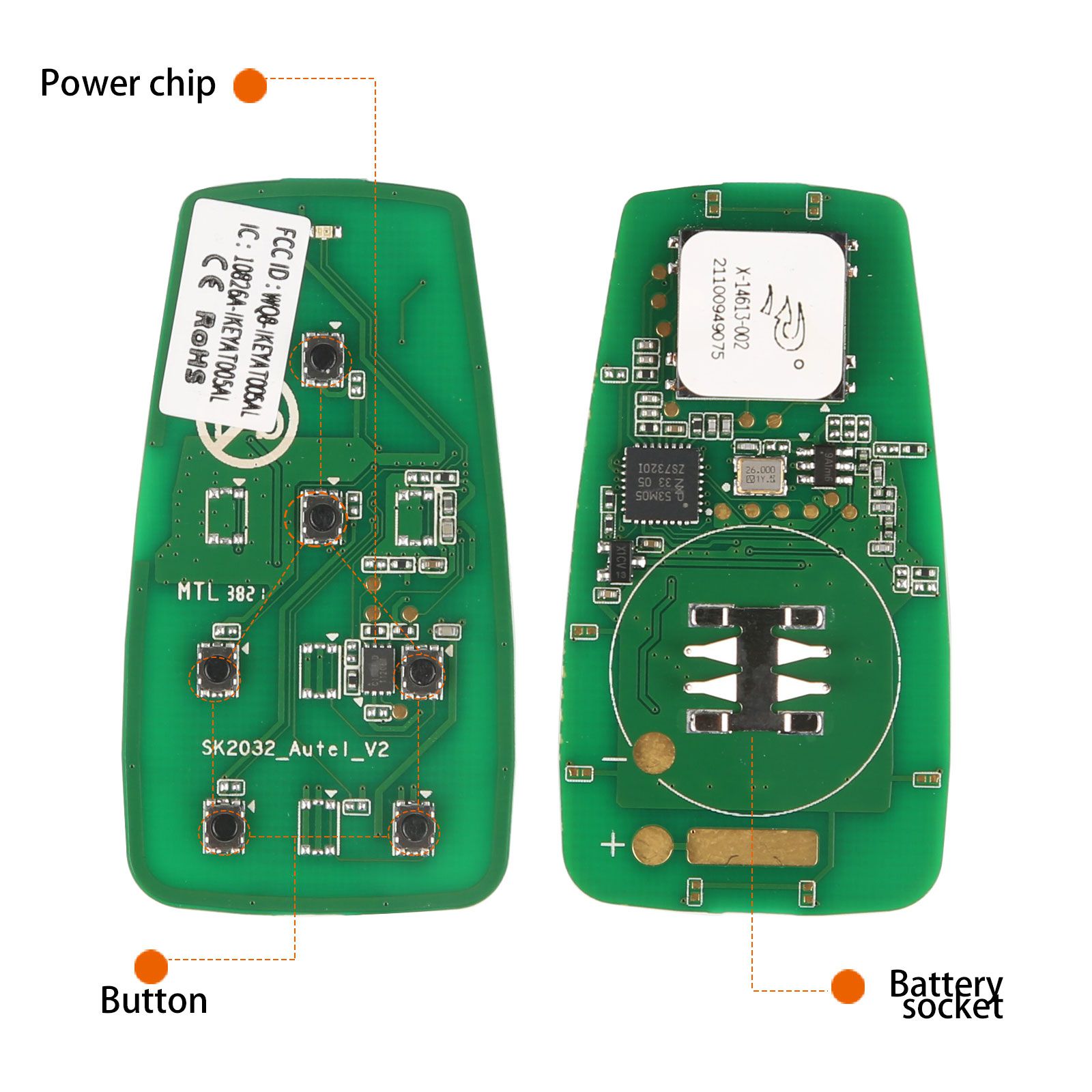 AUTEL IKEYAT006FL 6按钮独立通用智能钥匙5件/批