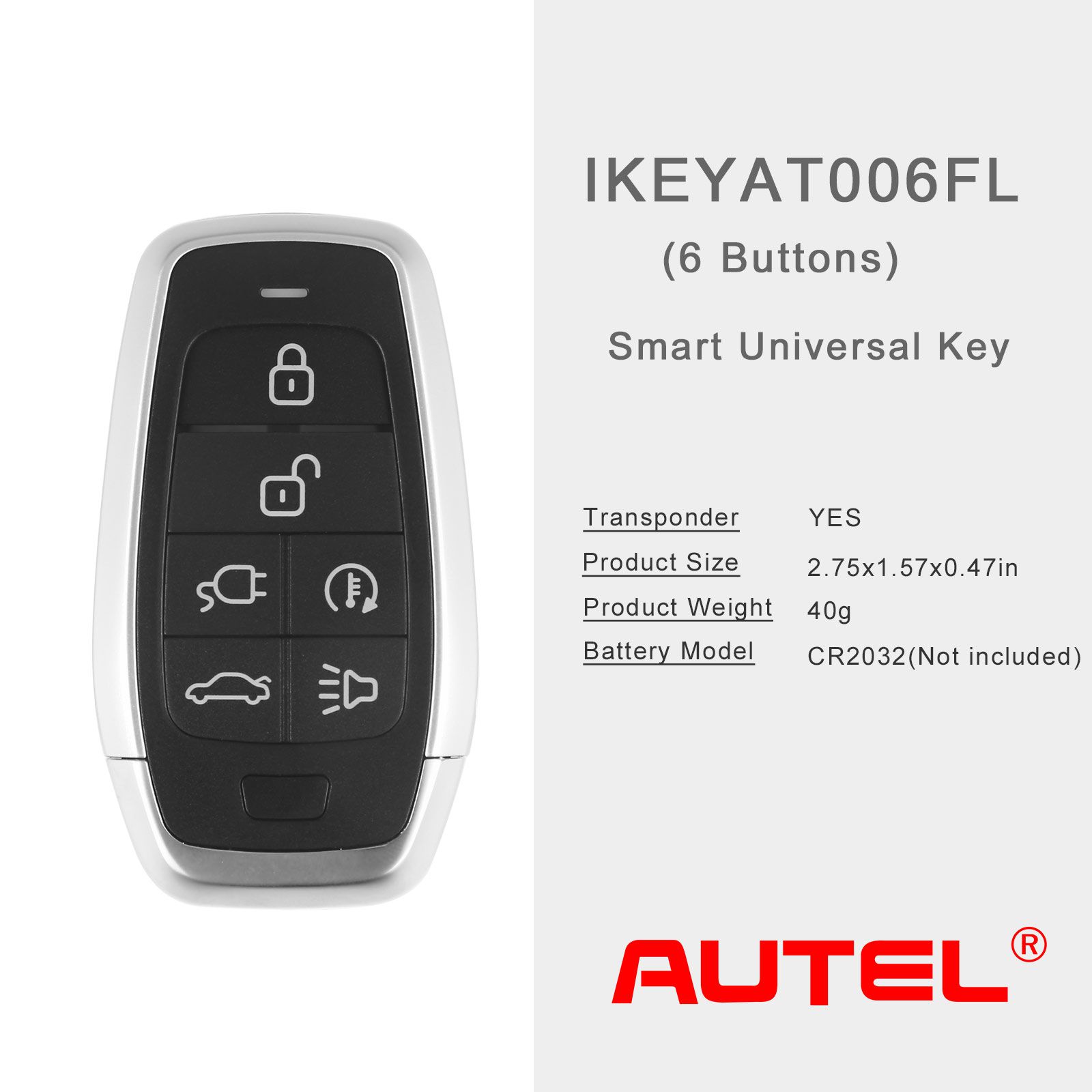 AUTEL IKEYAT006FL 6按钮独立通用智能钥匙5件/批