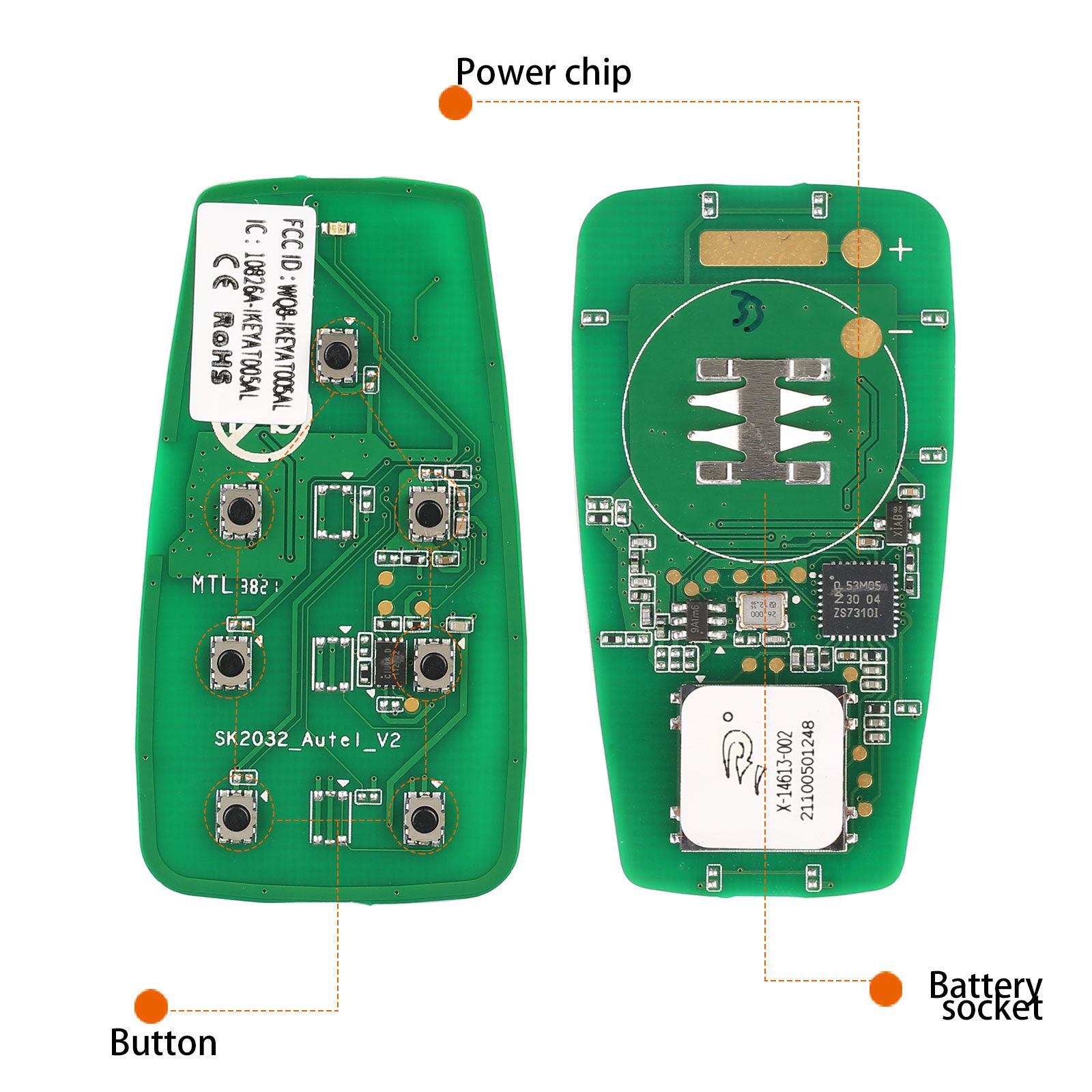 Autel ikeyat007al 7 botones clave inteligente universal independiente 5 piezas / lote