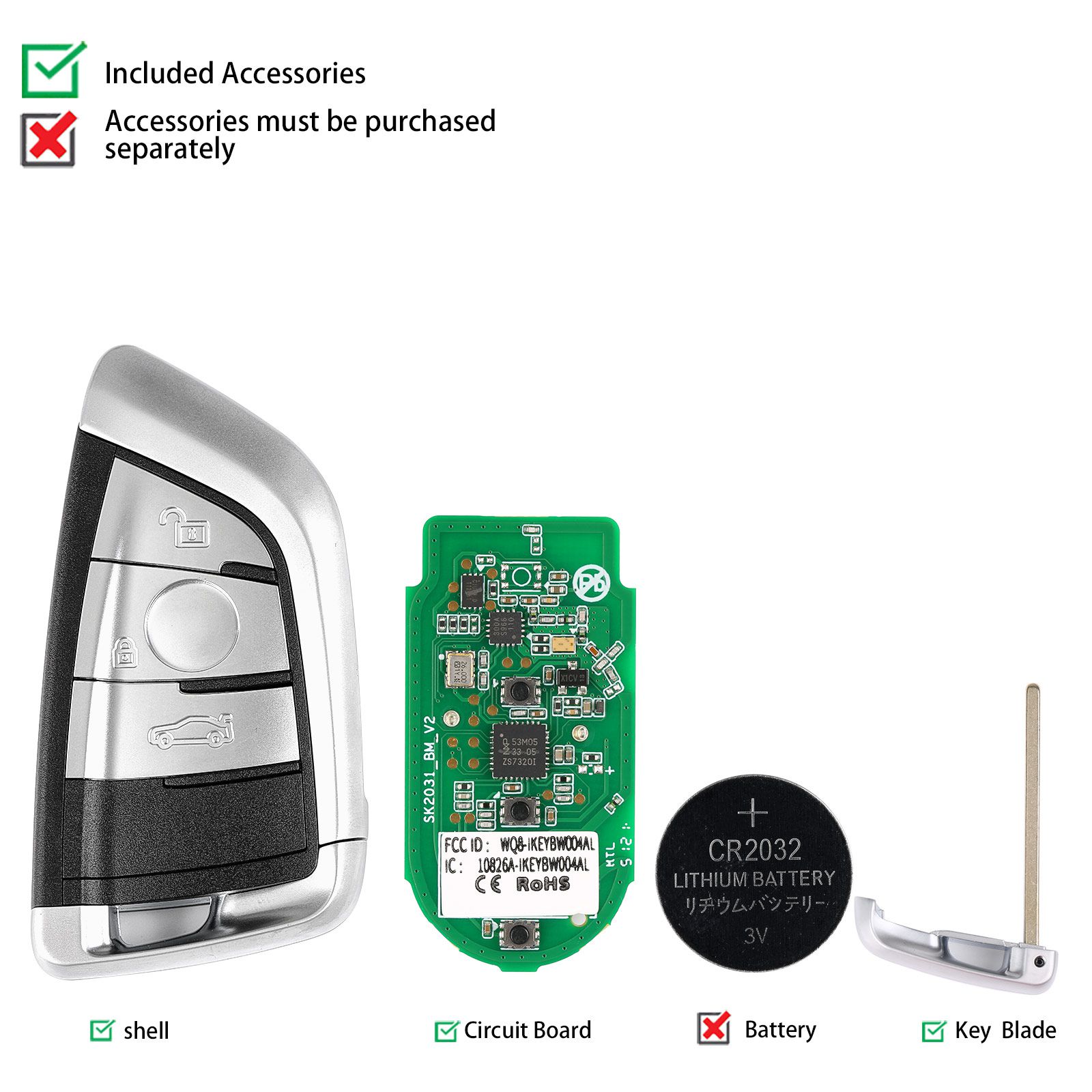 Autel ikeybw003al BMW 3 botones llave maestra inteligente 5 piezas / lote