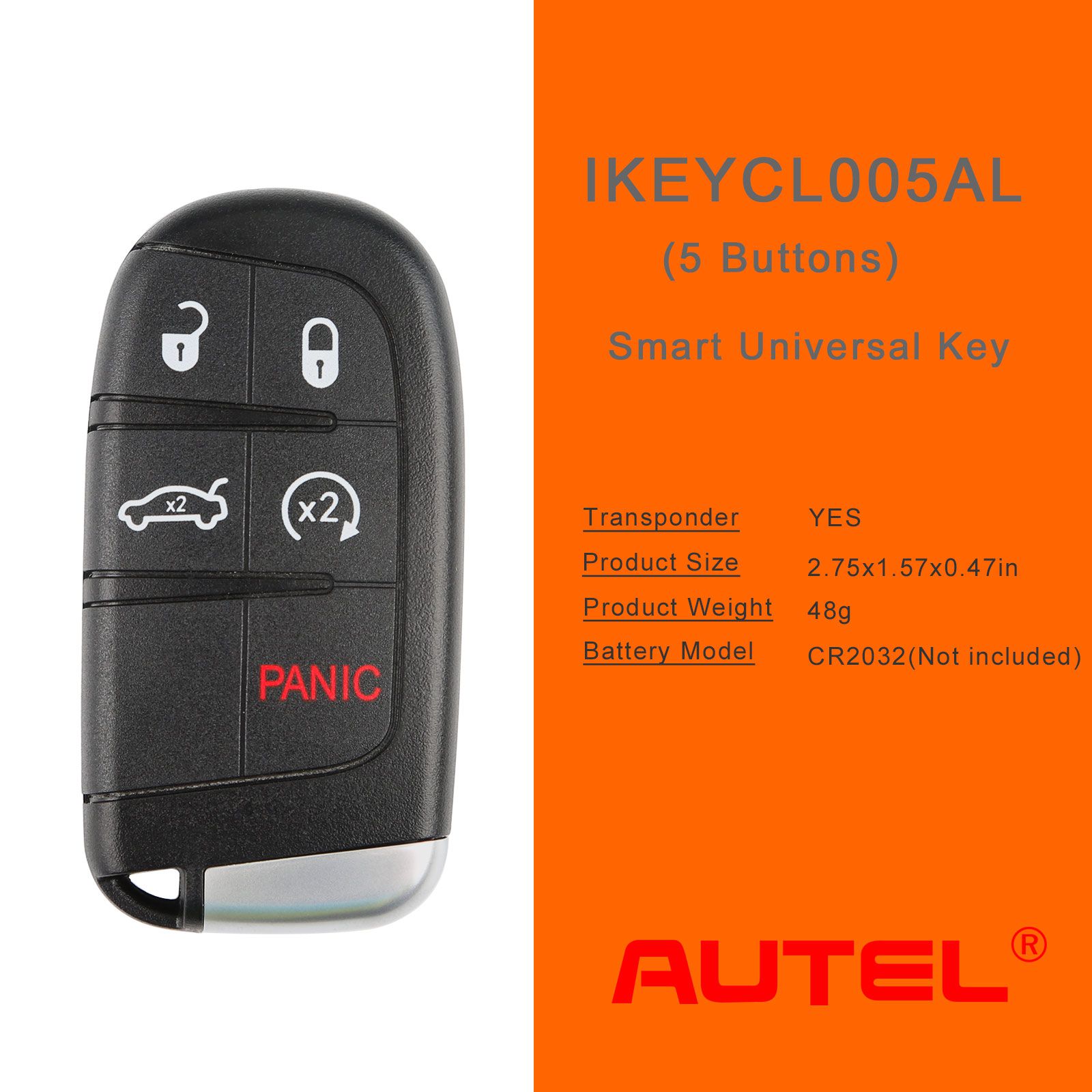 Autel ikeycl005al Chrysler 5 botones llave inteligente universal 5 piezas / lote