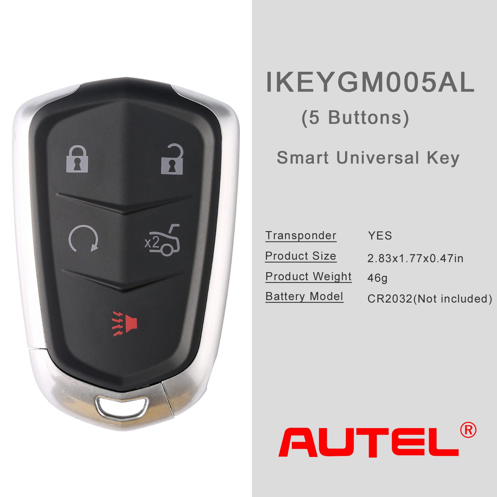 Autel ikeygm005al GM Cadillac 5 botones llave inteligente universal 5 piezas / lote