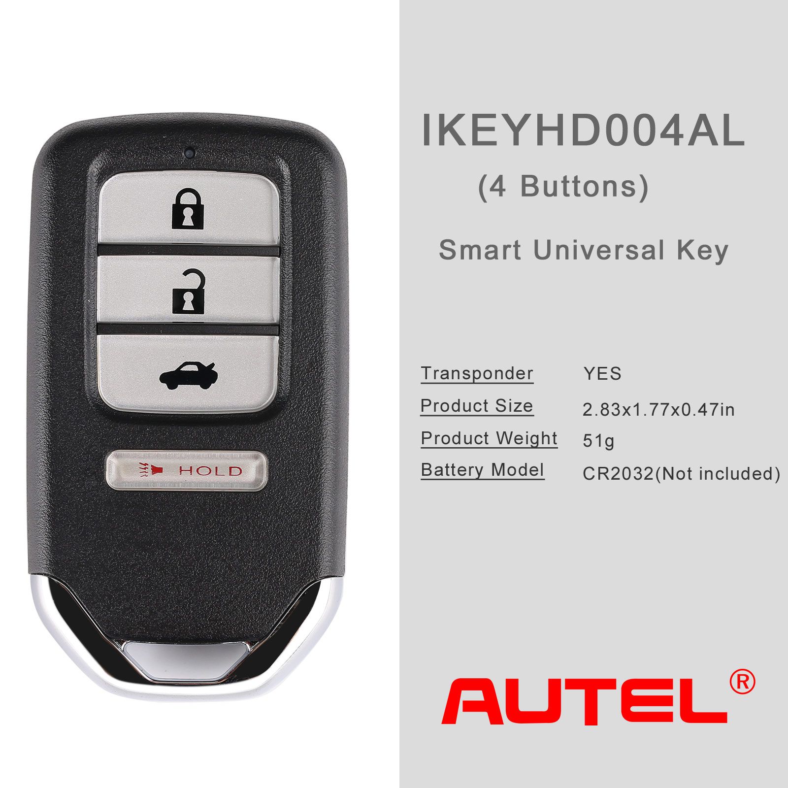 Autel ikeyhd004al honda 4 botones llave inteligente universal 5 piezas / lote