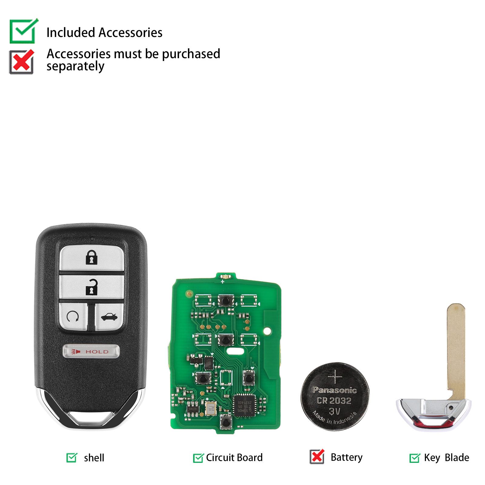 Autel ikeyhd005al honda 5 botones llave inteligente universal 5 piezas / lote