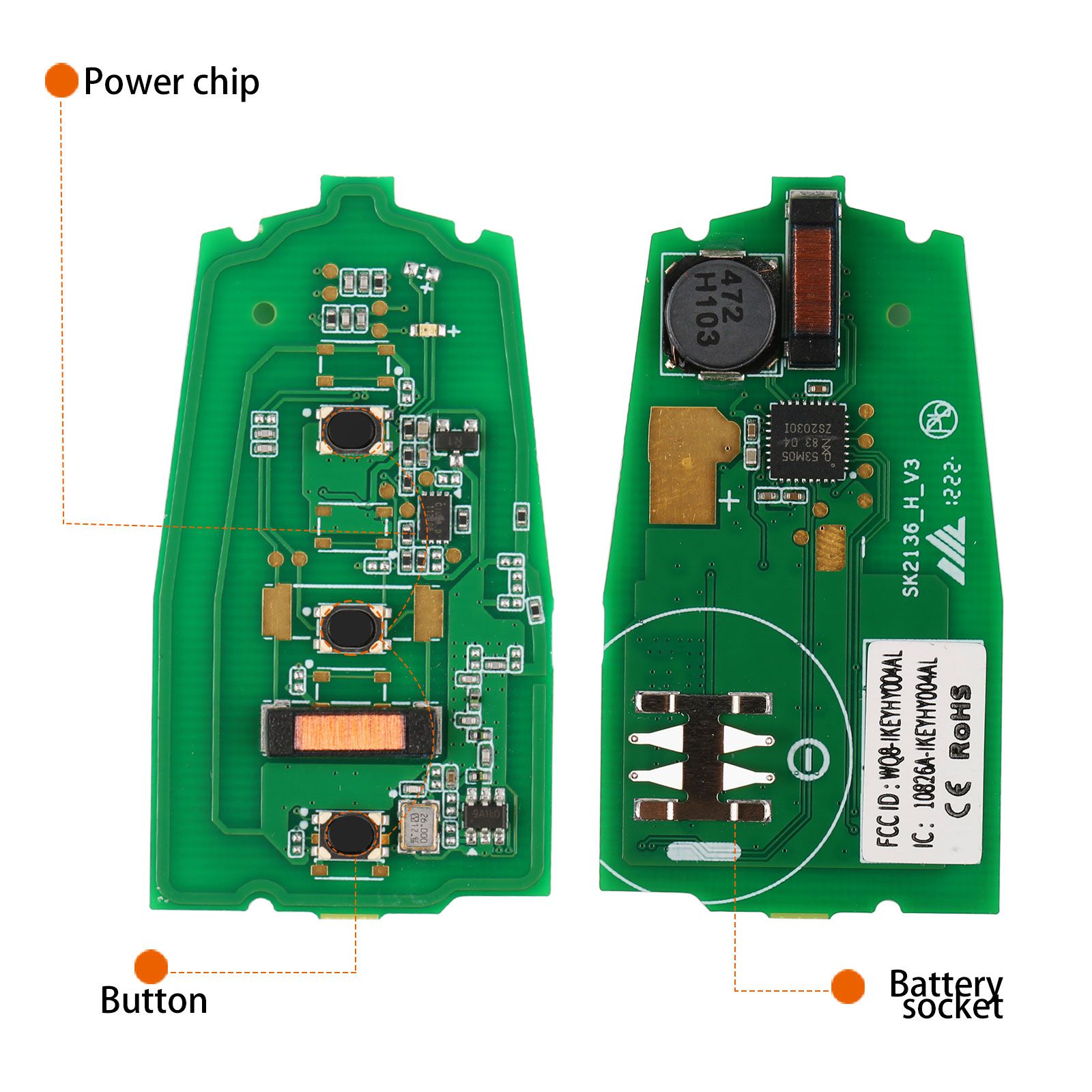 Autel ikeyhy003al Hyundai 3 botones llave inteligente universal 5 piezas / lote