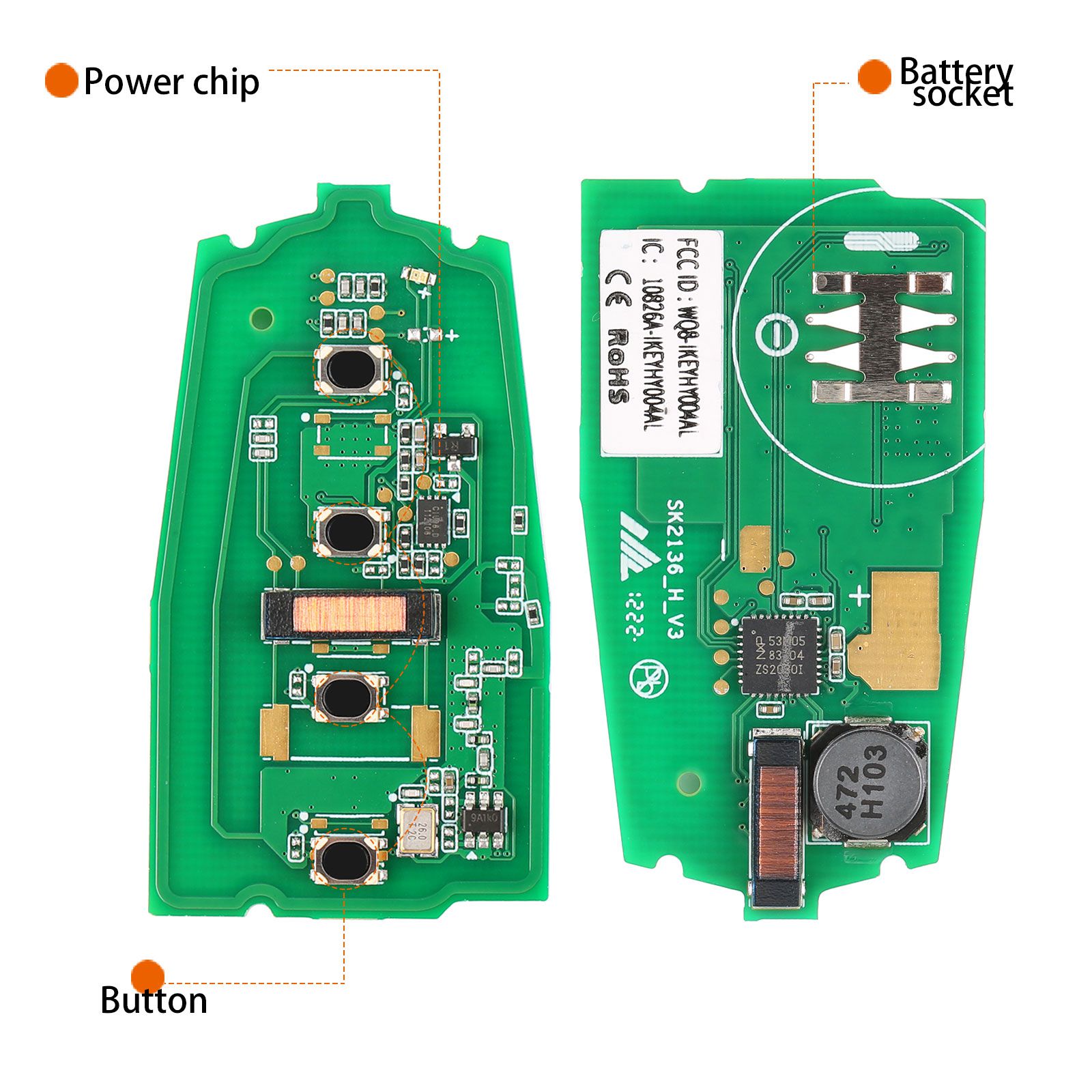 Autel ikeyhy004al Hyundai 4 botones llave inteligente universal 5 piezas / lote