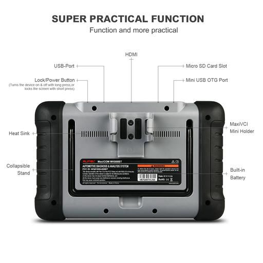 Autoel maxicom mk808bt mk808 z - BT mk805bt pro obd2 herramienta de diagnóstico y diagnóstico de fallas ABS SRS EPB DPF BMS SAS tpms immo mk80 lector de código