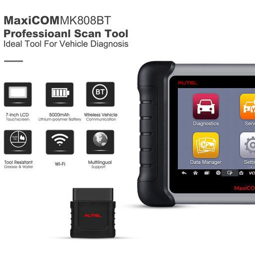 Autel MaxiCOM MK808BT OBD2 Diagnostic Scan Tool ABS SRS EPB DPF BMS SAS TPMS IMMO MK808 Code Reader