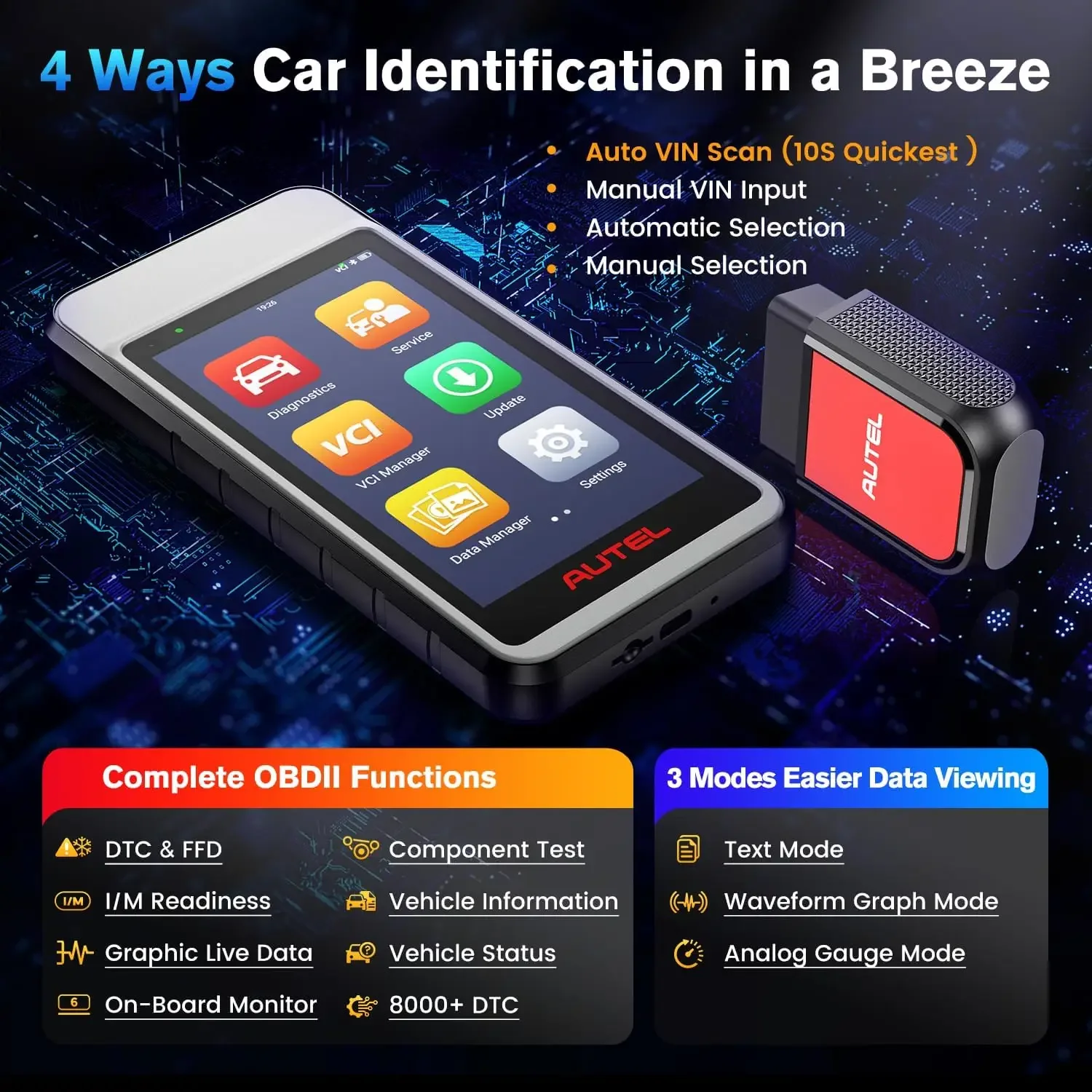 Autel MaxiDiag MD906 Pro Professional Scan Tool Enhanced Mode 6 Diagnostics All System AutoScan Support 11 Service Functions