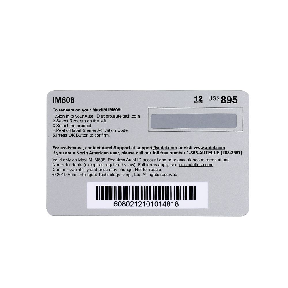 Servicio original de actualización de un año de Autel Maxim im608 / im608pro / oro otosys im600 / im608 II im608 Pro II (solo suscripciones)