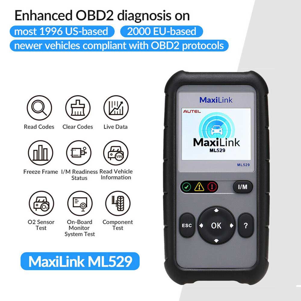 Actualización del escáner obd2 original autoel maxilink ml529 con función obd2 completa al519
