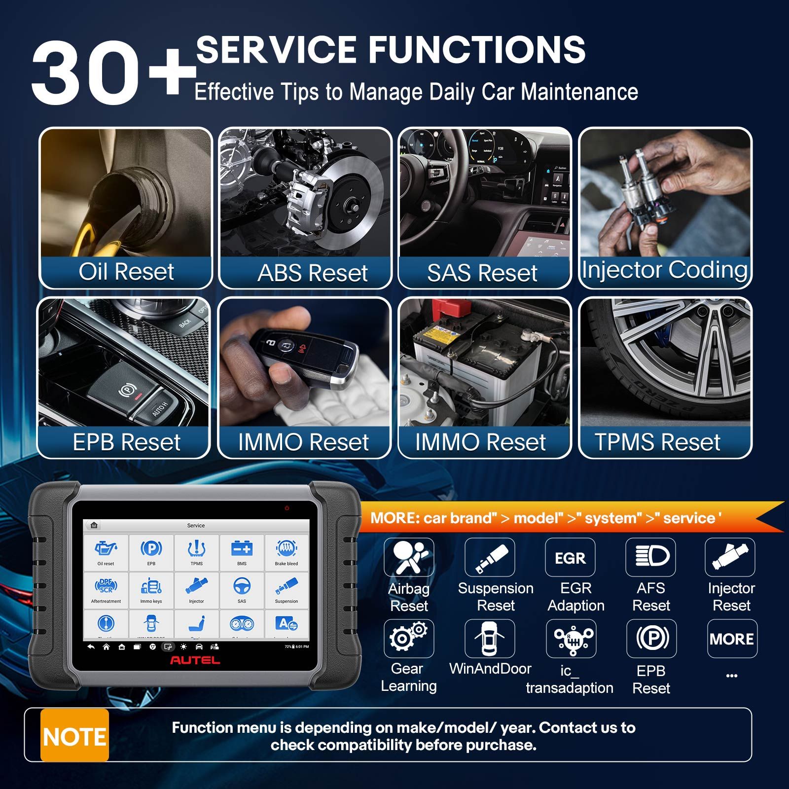 Autel MaxiPRO MP808S Bidirectional Scan Tool with ECU Coding Active Test 30+ Service functions Work with MV105/MV108 upgraded of MP808/ MP808BT/ MK808
