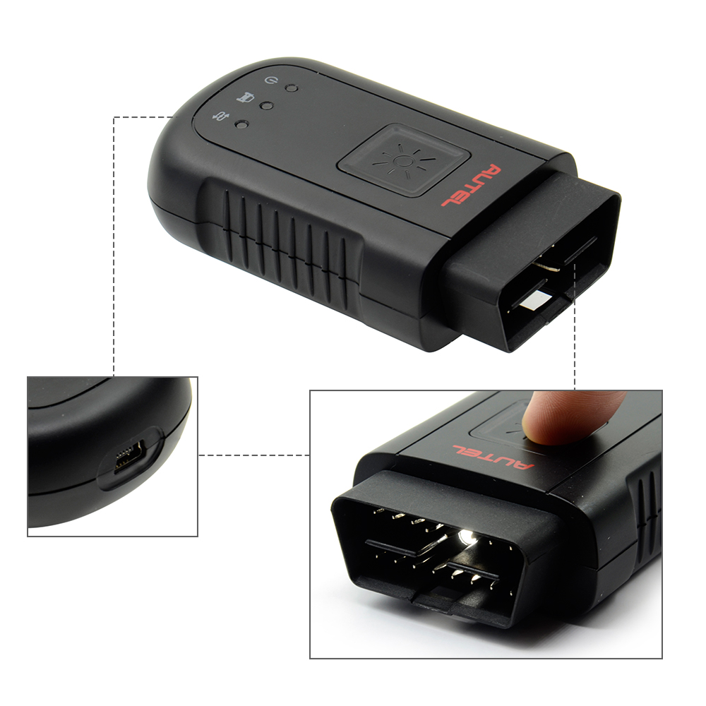 Interfaz de comunicación de vehículos Bluetooth compacta autoel maxisys - VCI 100 maxivci v100, adecuada para autoel ms906bt / mk906bt / mk908p / Elite / ms908